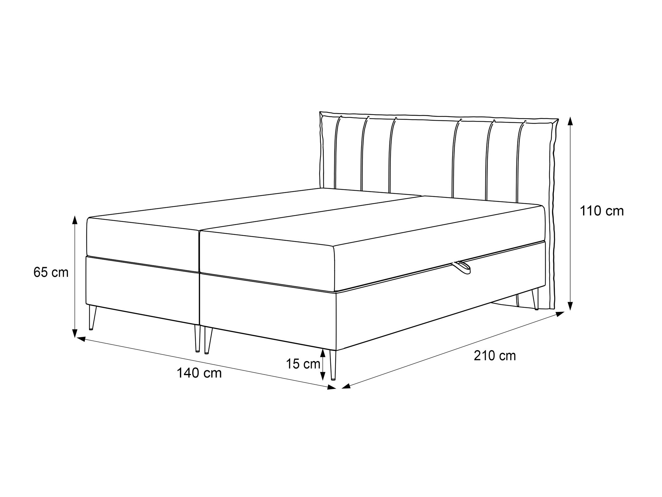 Continental bed Martinez 105 (Magic Velvet 2219)