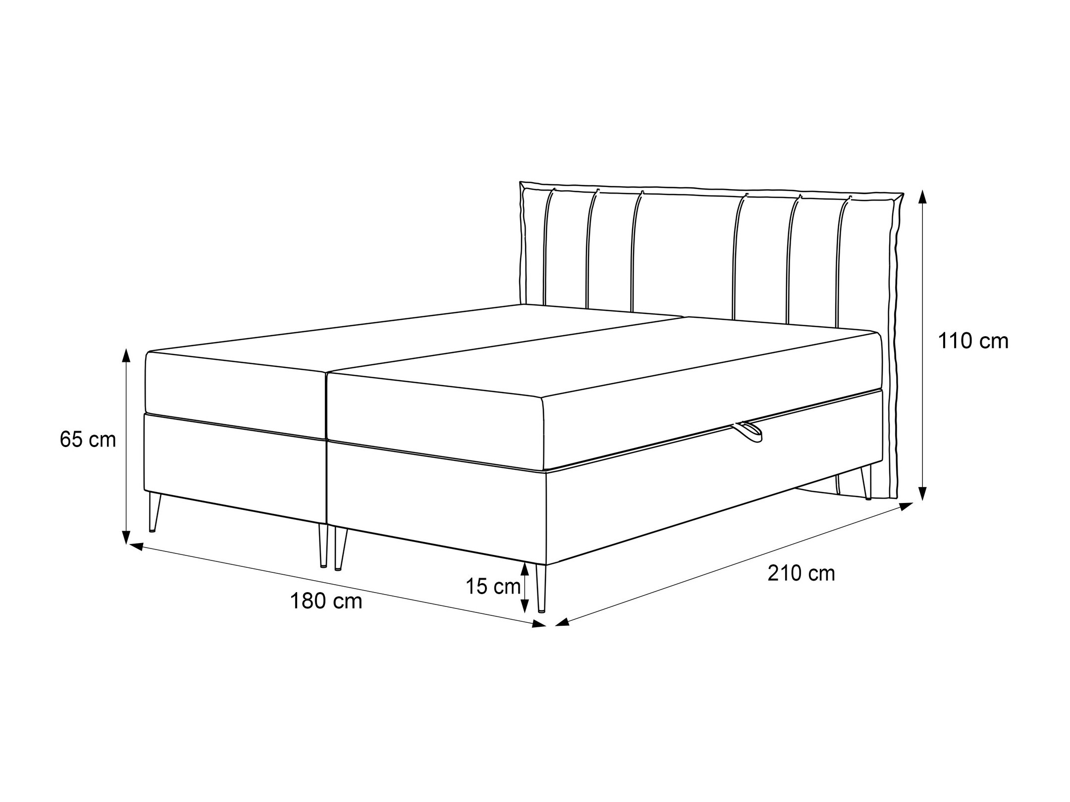 Continental bed Martinez 105 (Magic Velvet 2229)