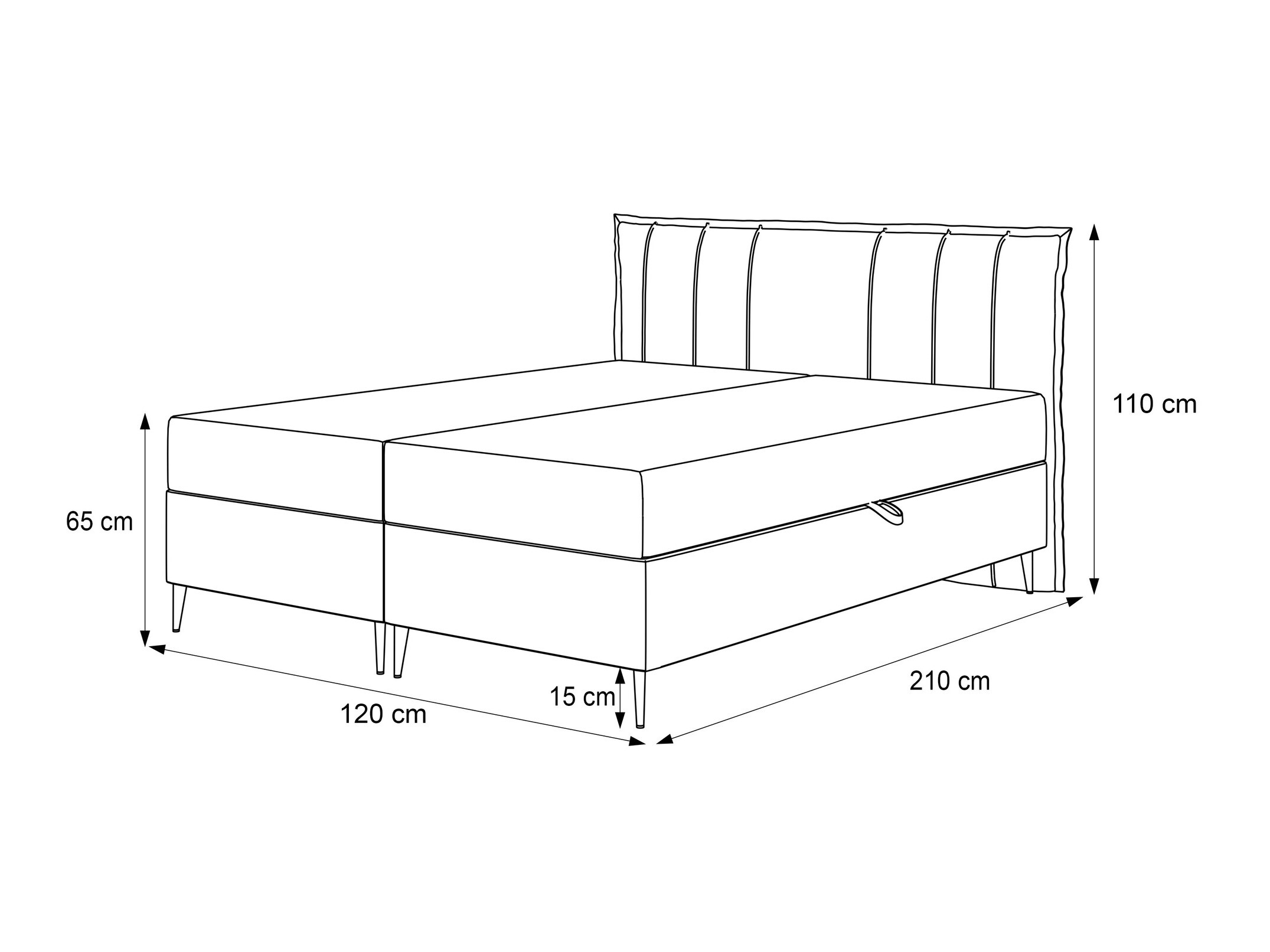 Continental bed Martinez 105 (Magic Velvet 2240)