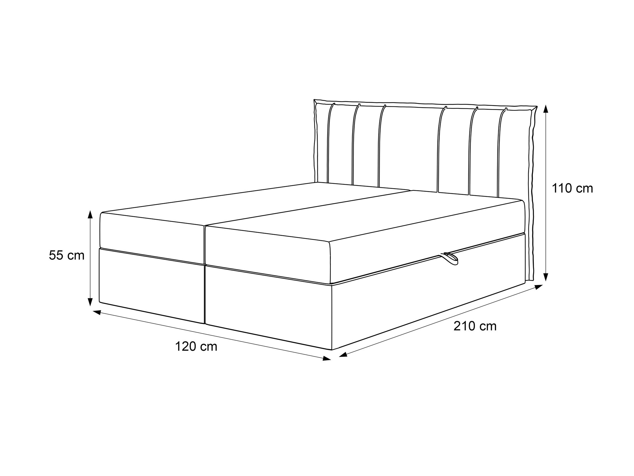 Continental bed Martinez 107 (Magic Velvet 2229)