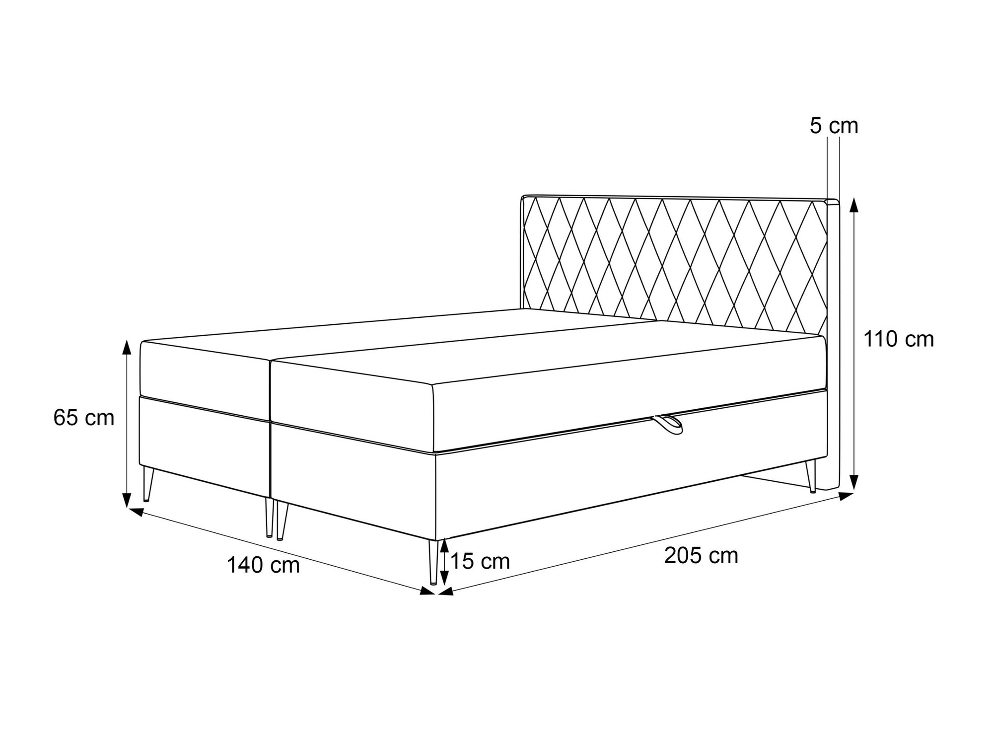 Continental bed Martinez 110 (Magic Velvet 2219)