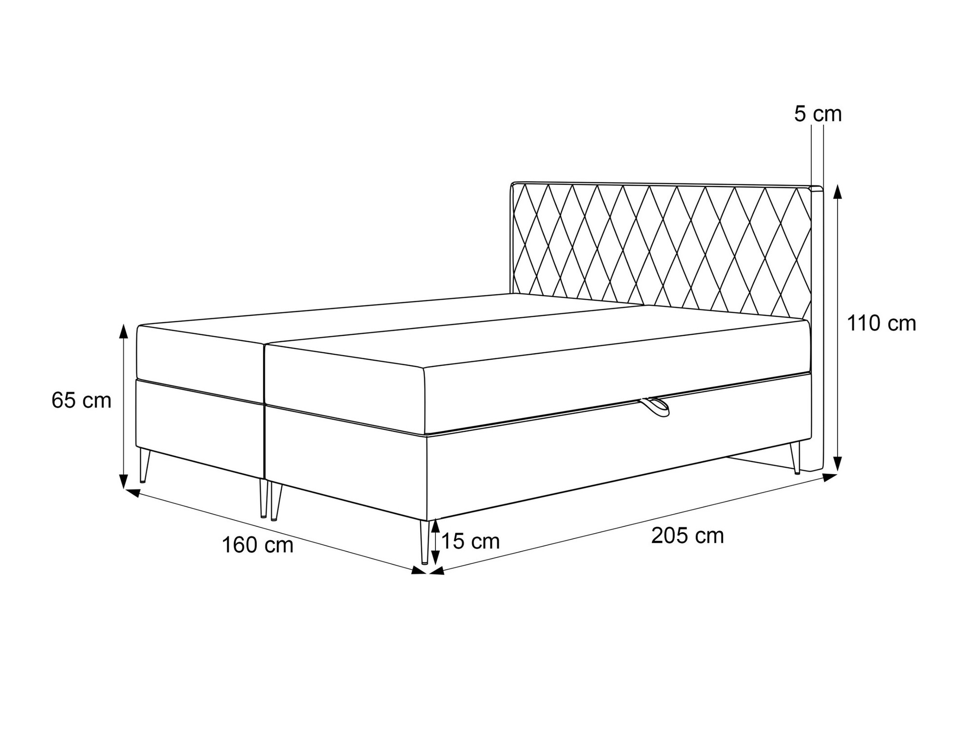 Continental bed Martinez 110 (Magic Velvet 2219)