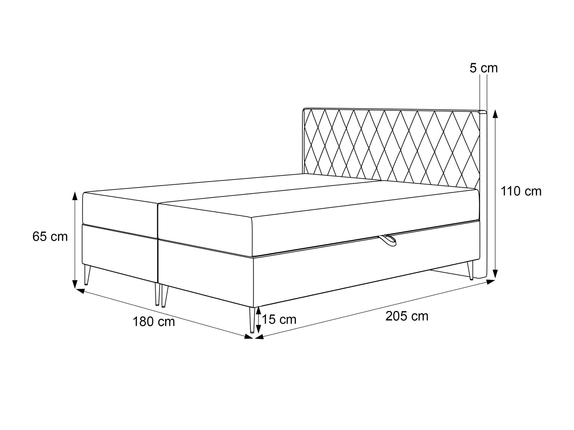 Continental bed Martinez 110 (Magic Velvet 2219)