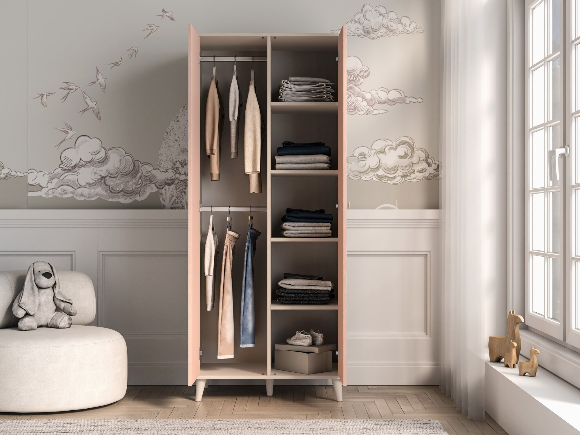 Wardrobe Tortoli 101 (Pink)