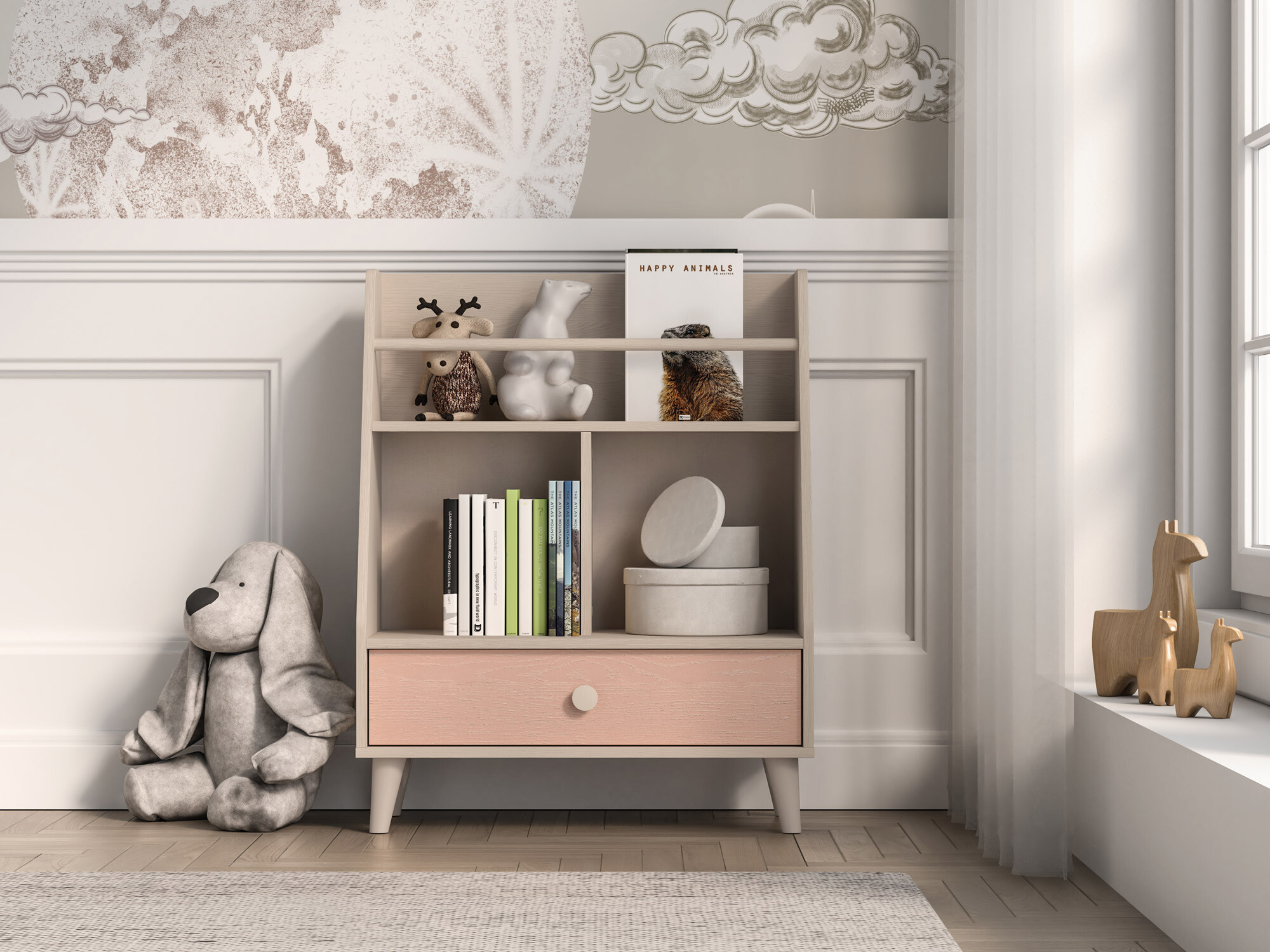 Bookcase Tortoli 107 (Pink)