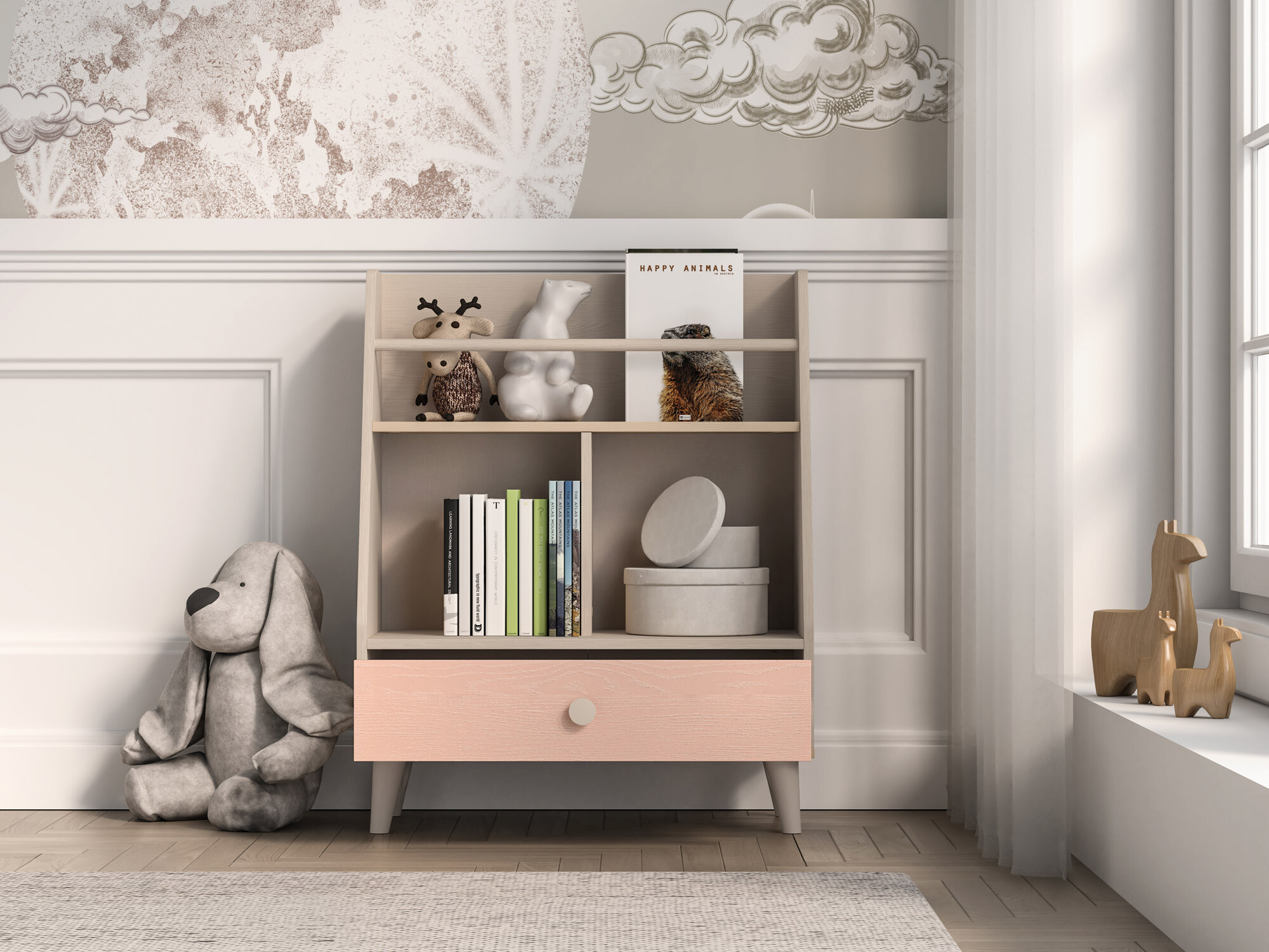Bookcase Tortoli 107 (Pink)
