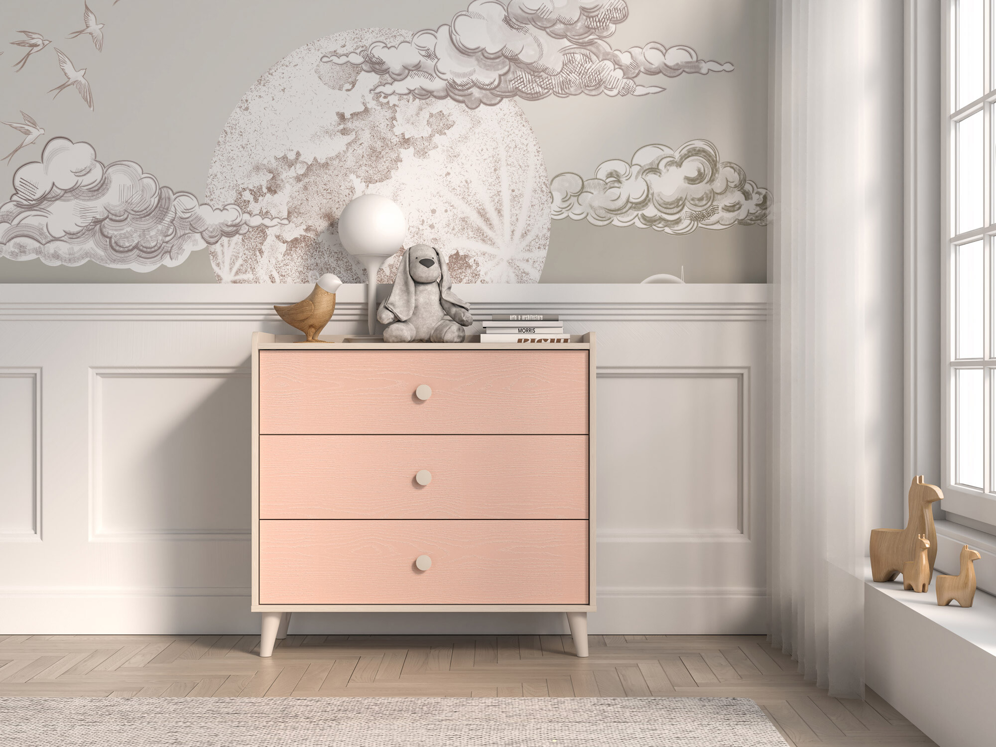 Chest of drawers Tortoli 105 (Pink)