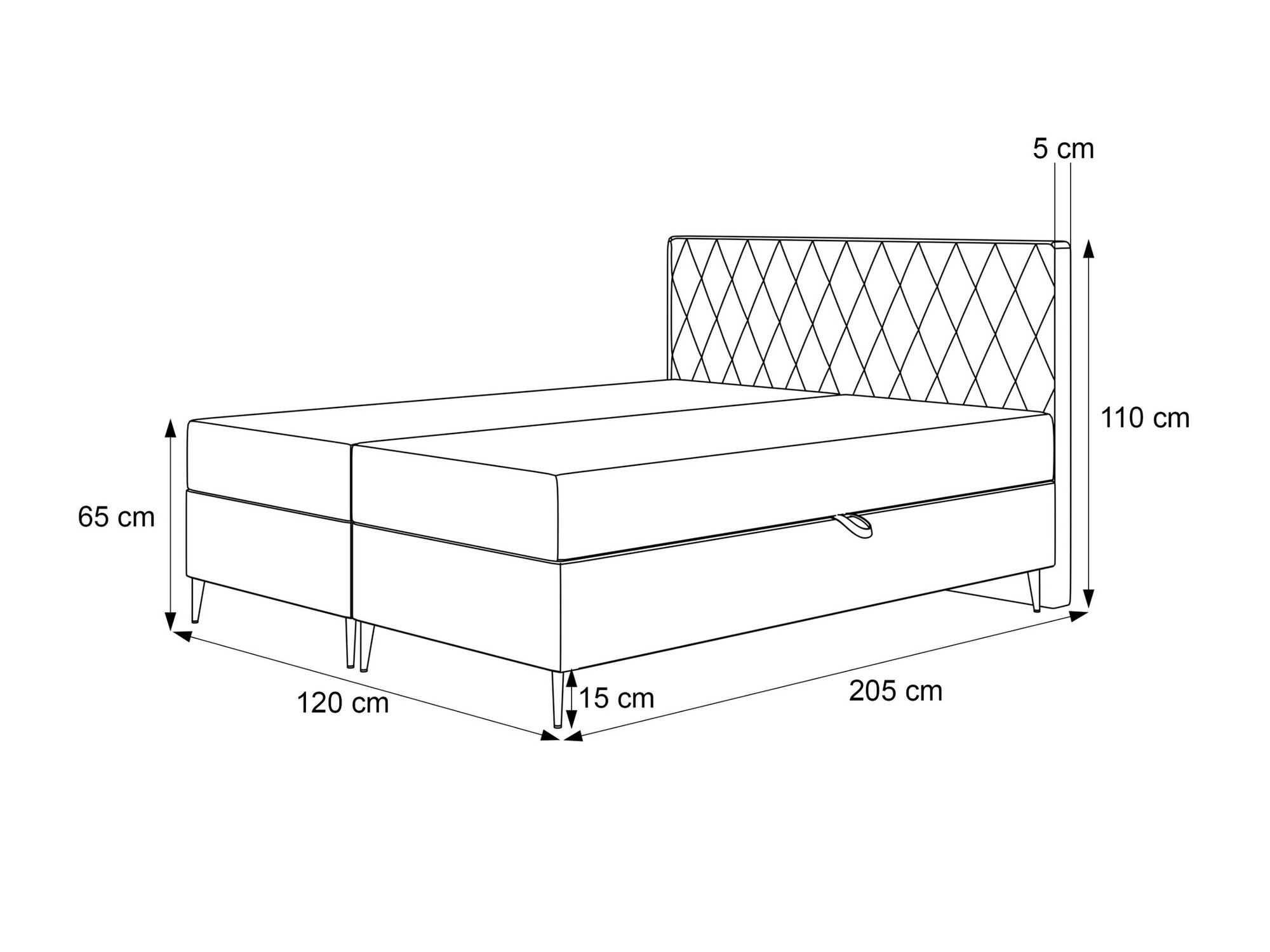 Continental bed Martinez 110 (Magic Velvet 2225)