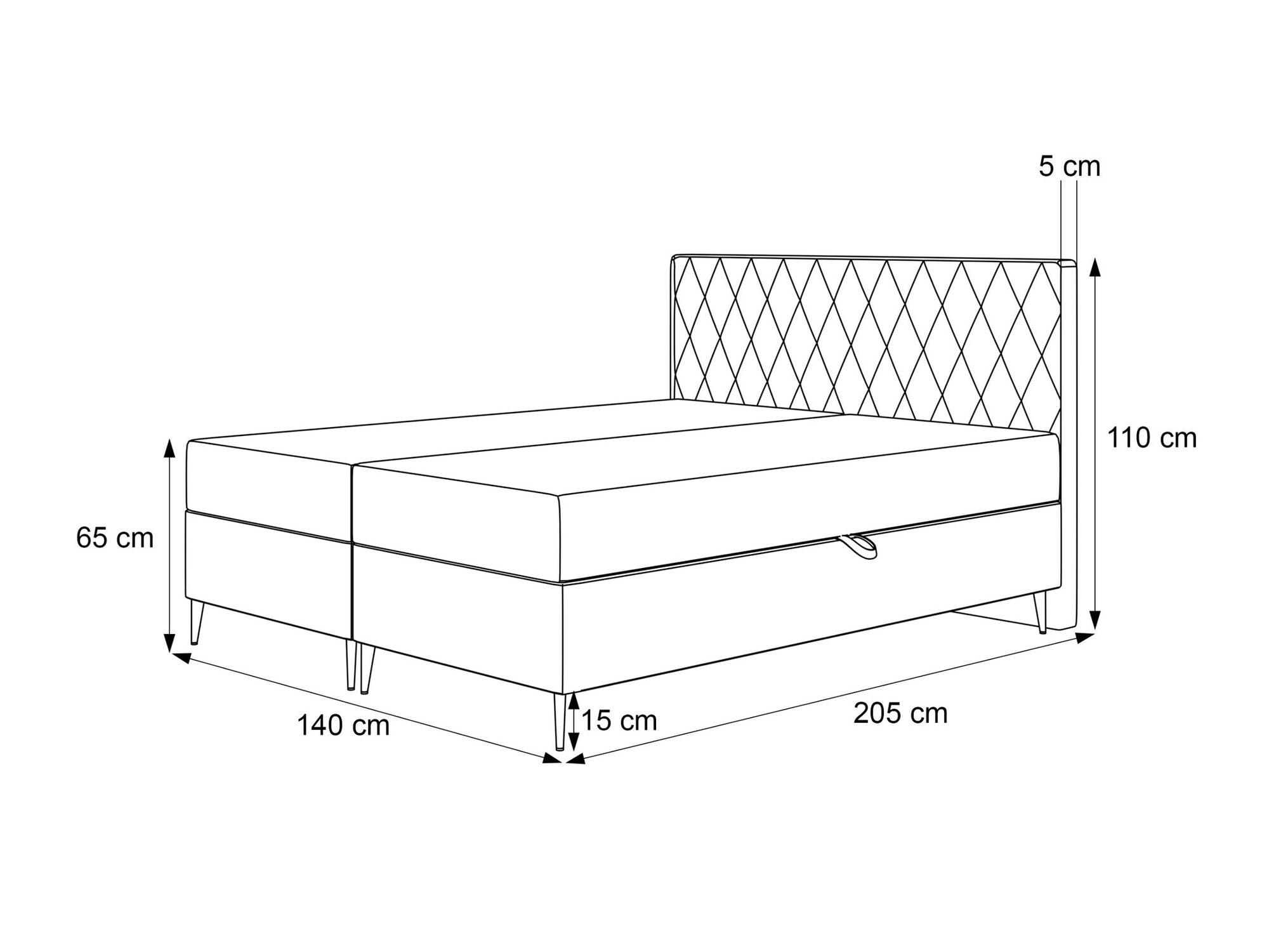 Continental bed Martinez 110 (Magic Velvet 2225)