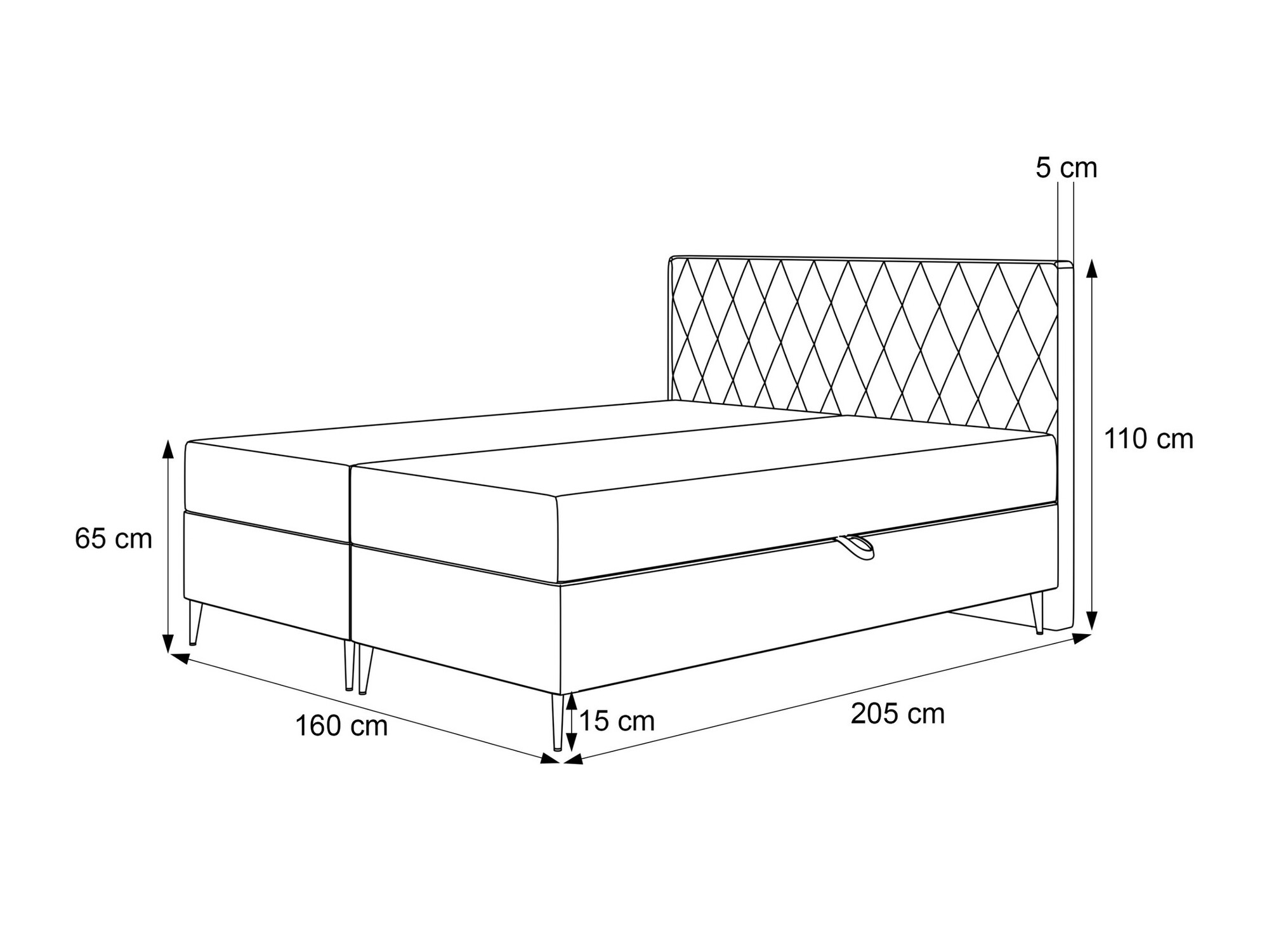 Continental bed Martinez 110 (Magic Velvet 2225)