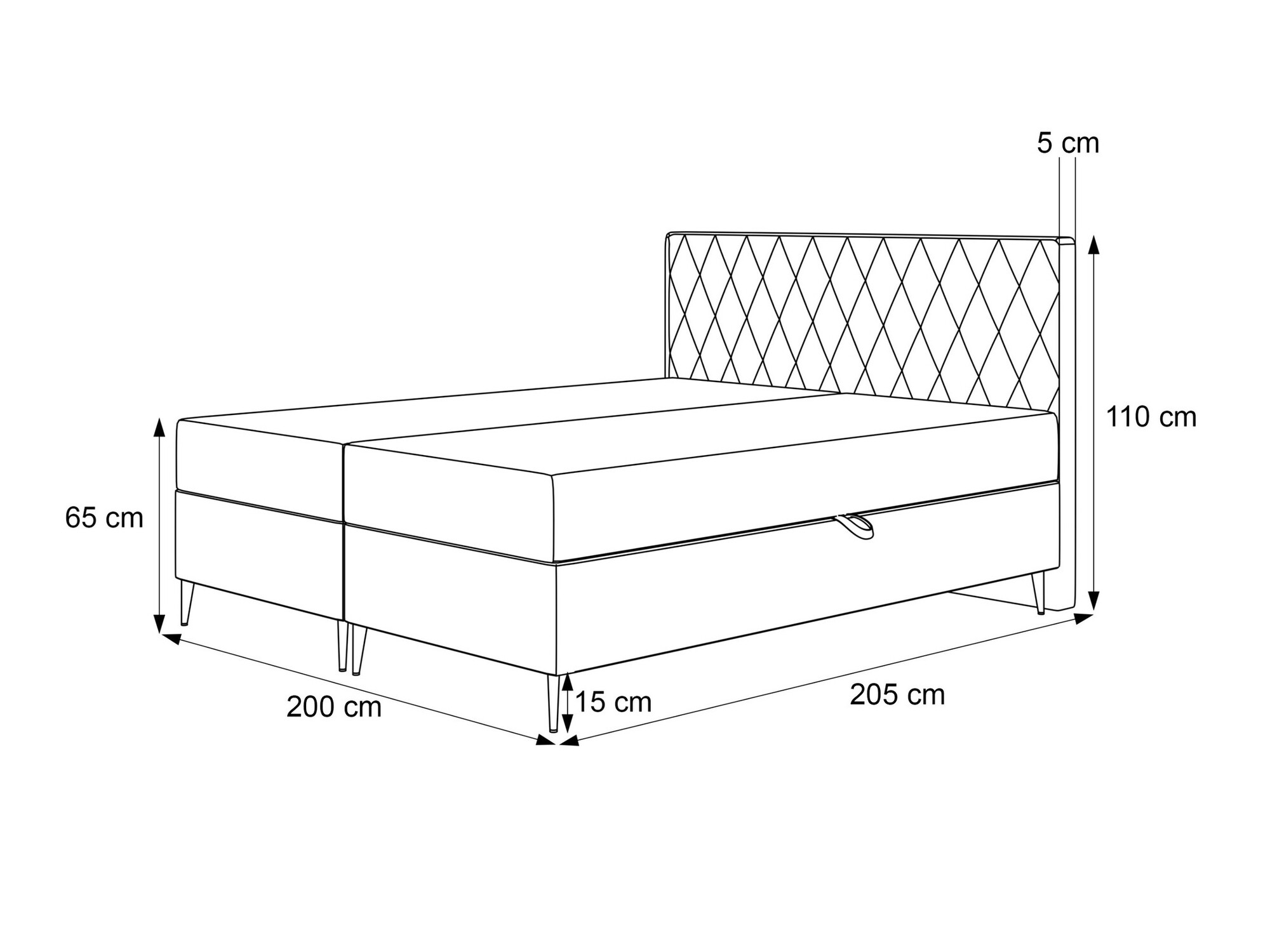 Continental bed Martinez 110 (Magic Velvet 2225)