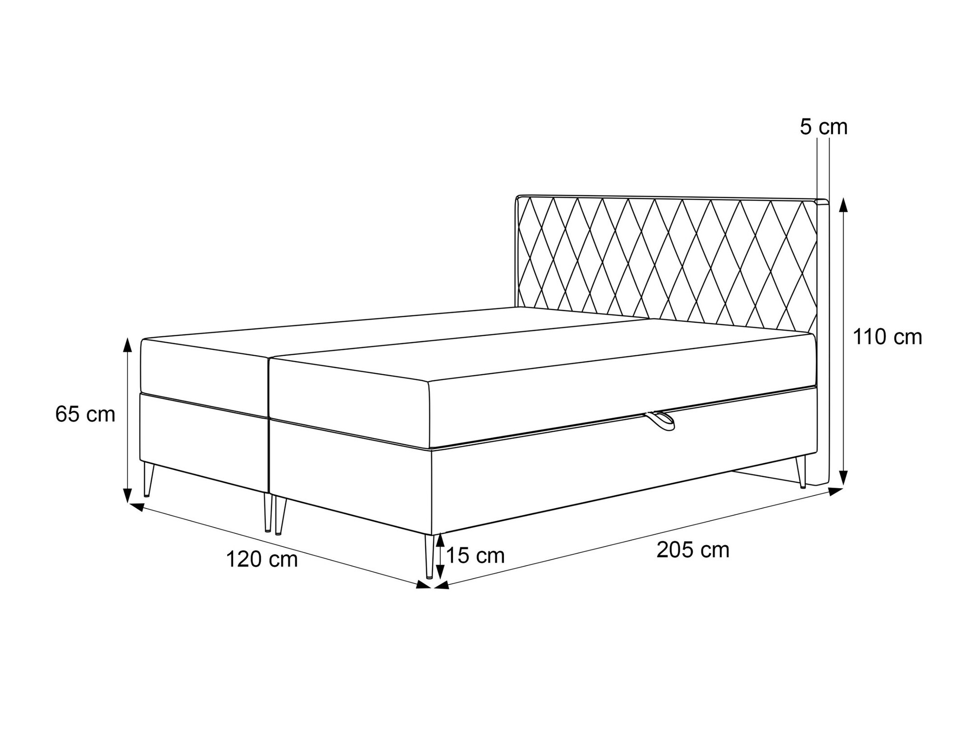 Continental bed Martinez 110 (Magic Velvet 2229)