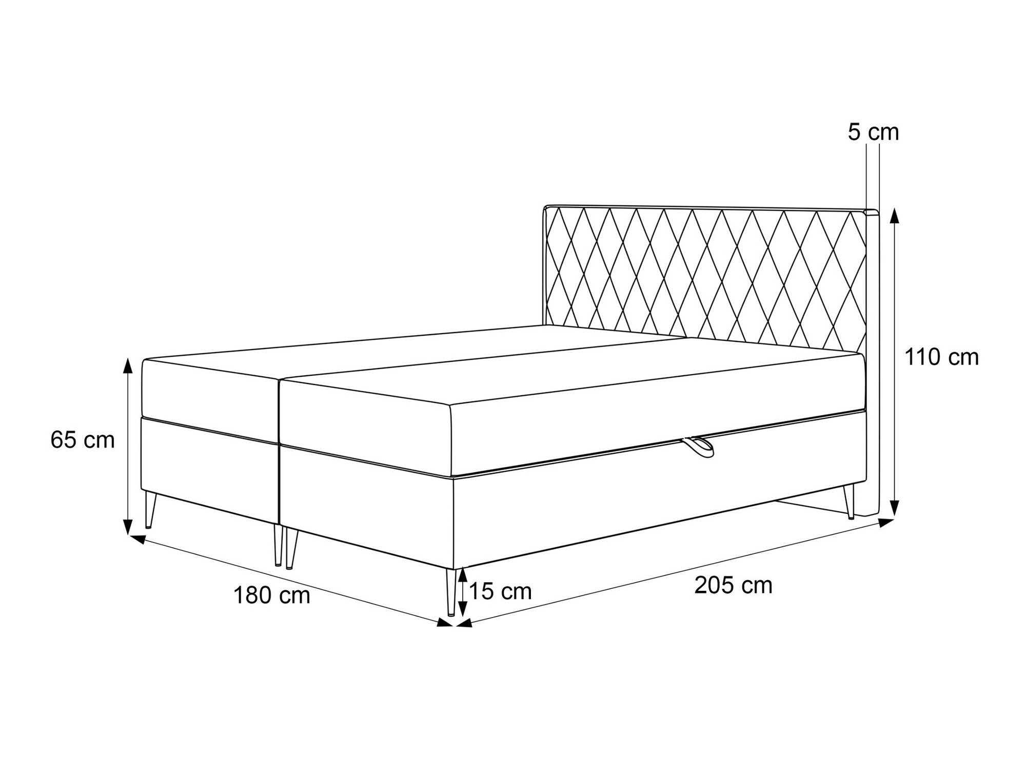 Continental bed Martinez 110 (Magic Velvet 2229)