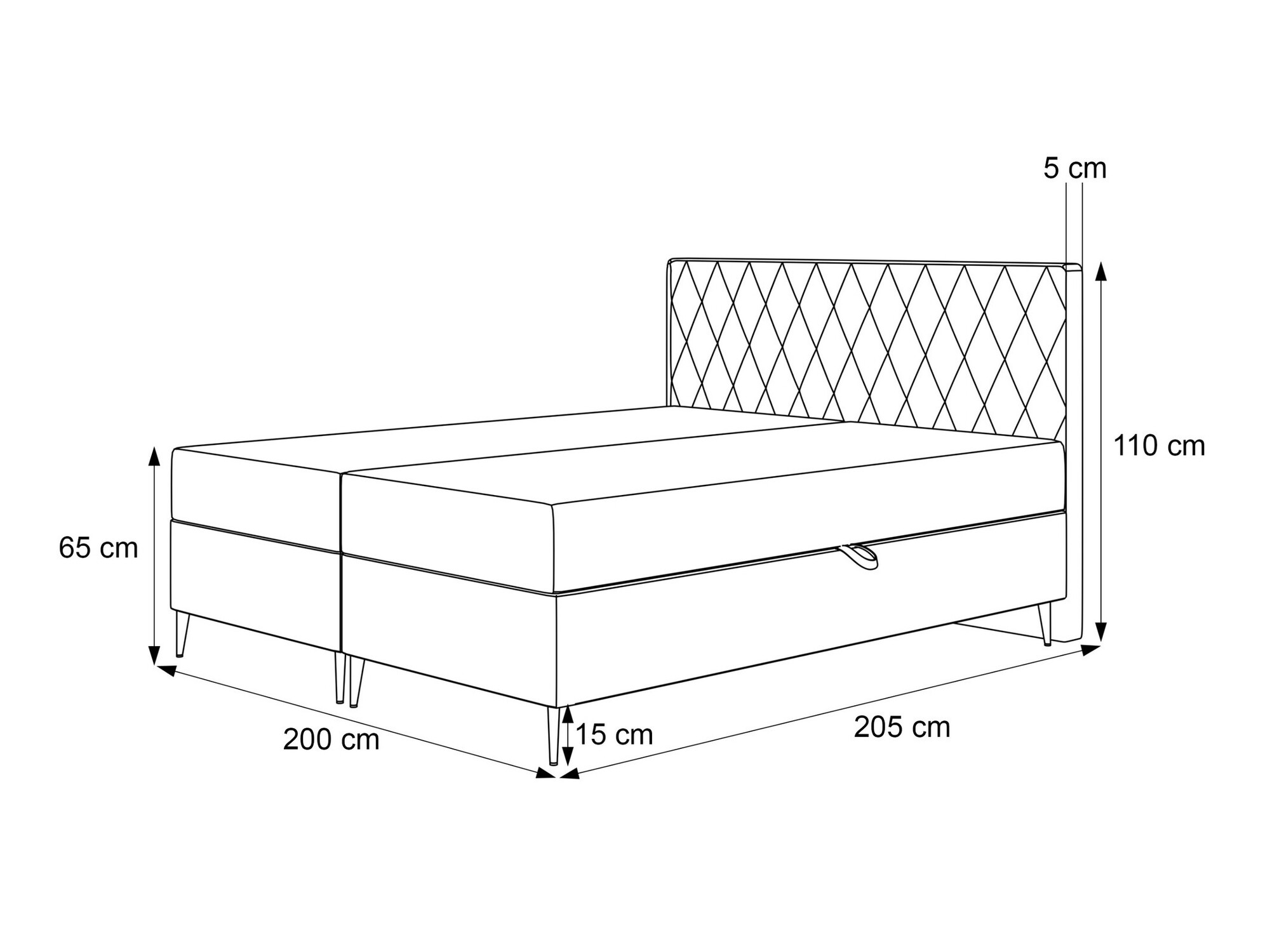 Continental bed Martinez 110 (Magic Velvet 2229)