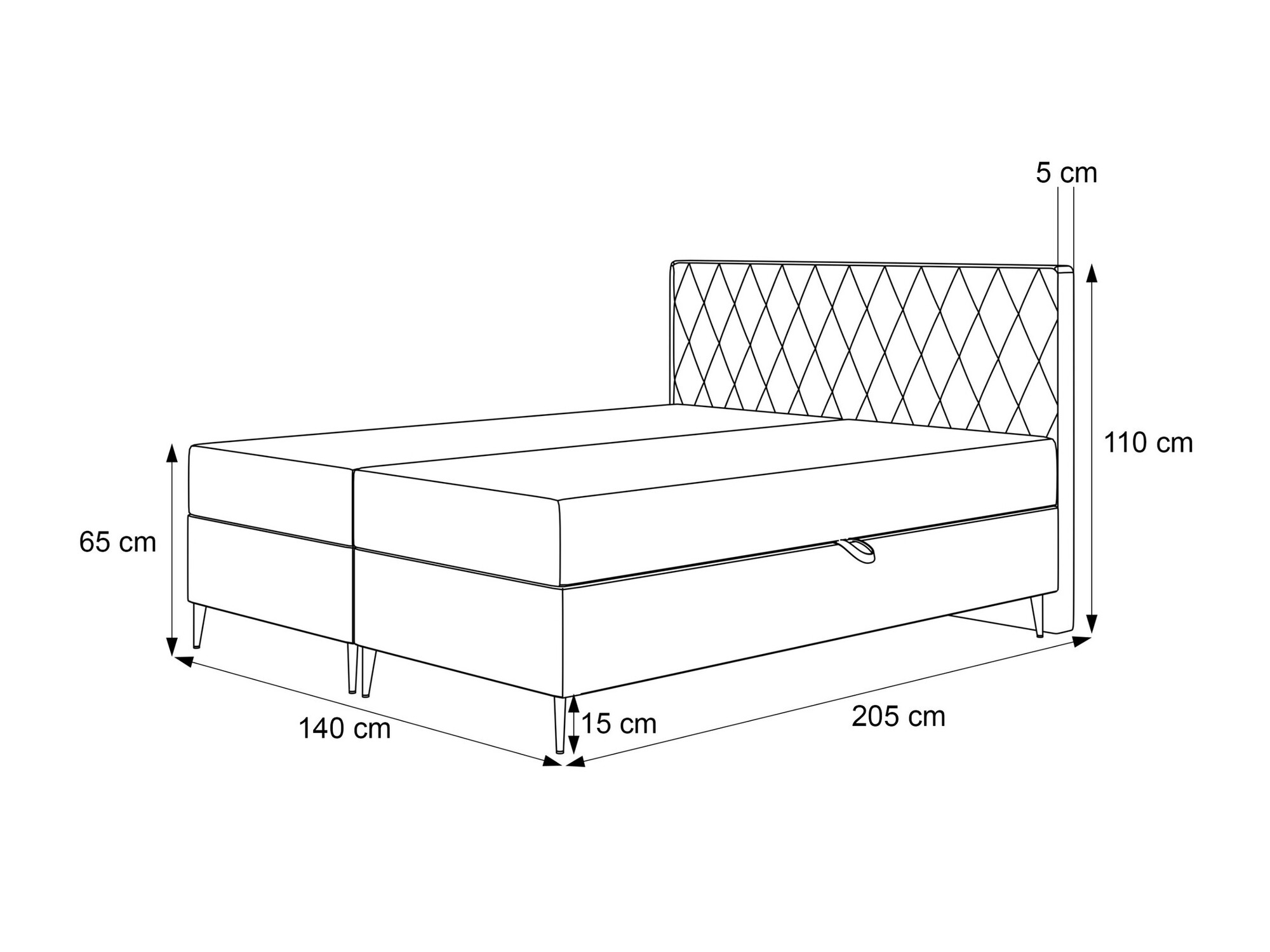 Continental bed Martinez 110 (Magic Velvet 2240)