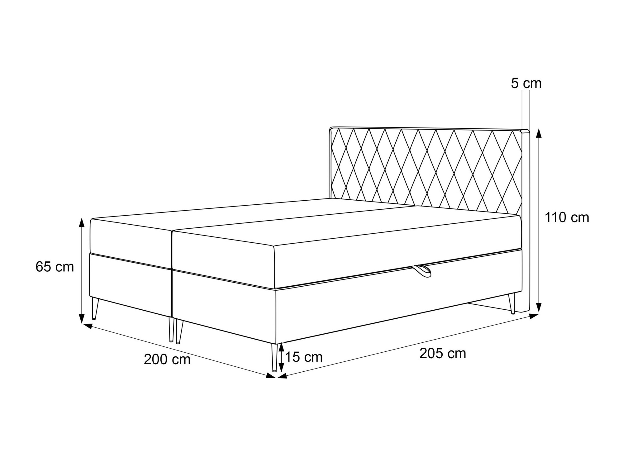 Continental bed Martinez 110 (Magic Velvet 2240)