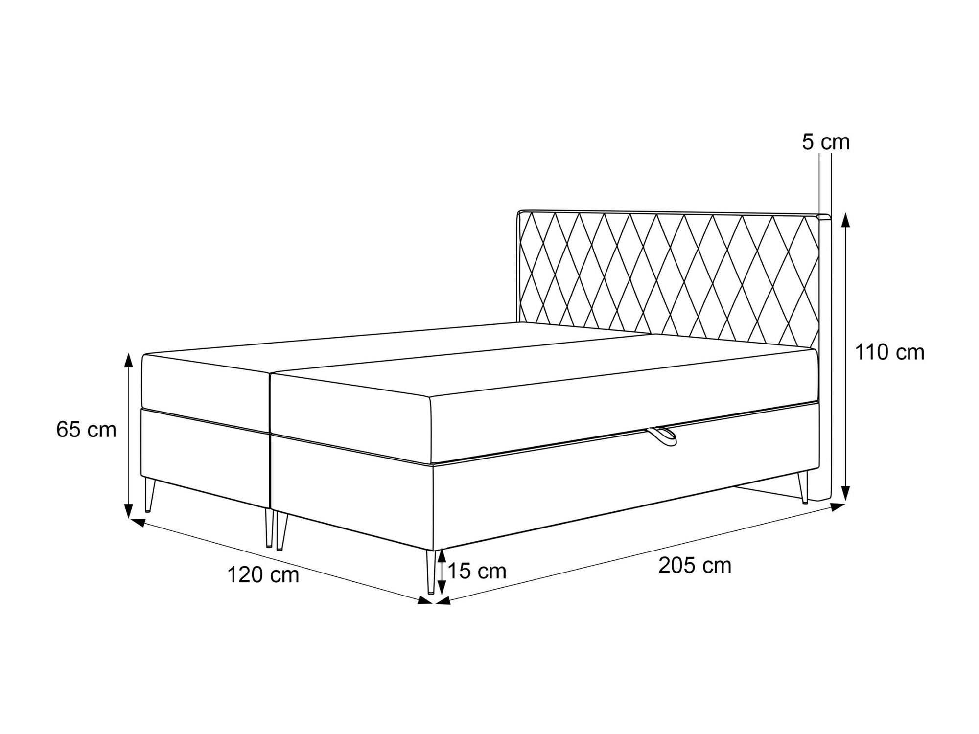 Continental bed Martinez 110 (Magic Velvet 2256)