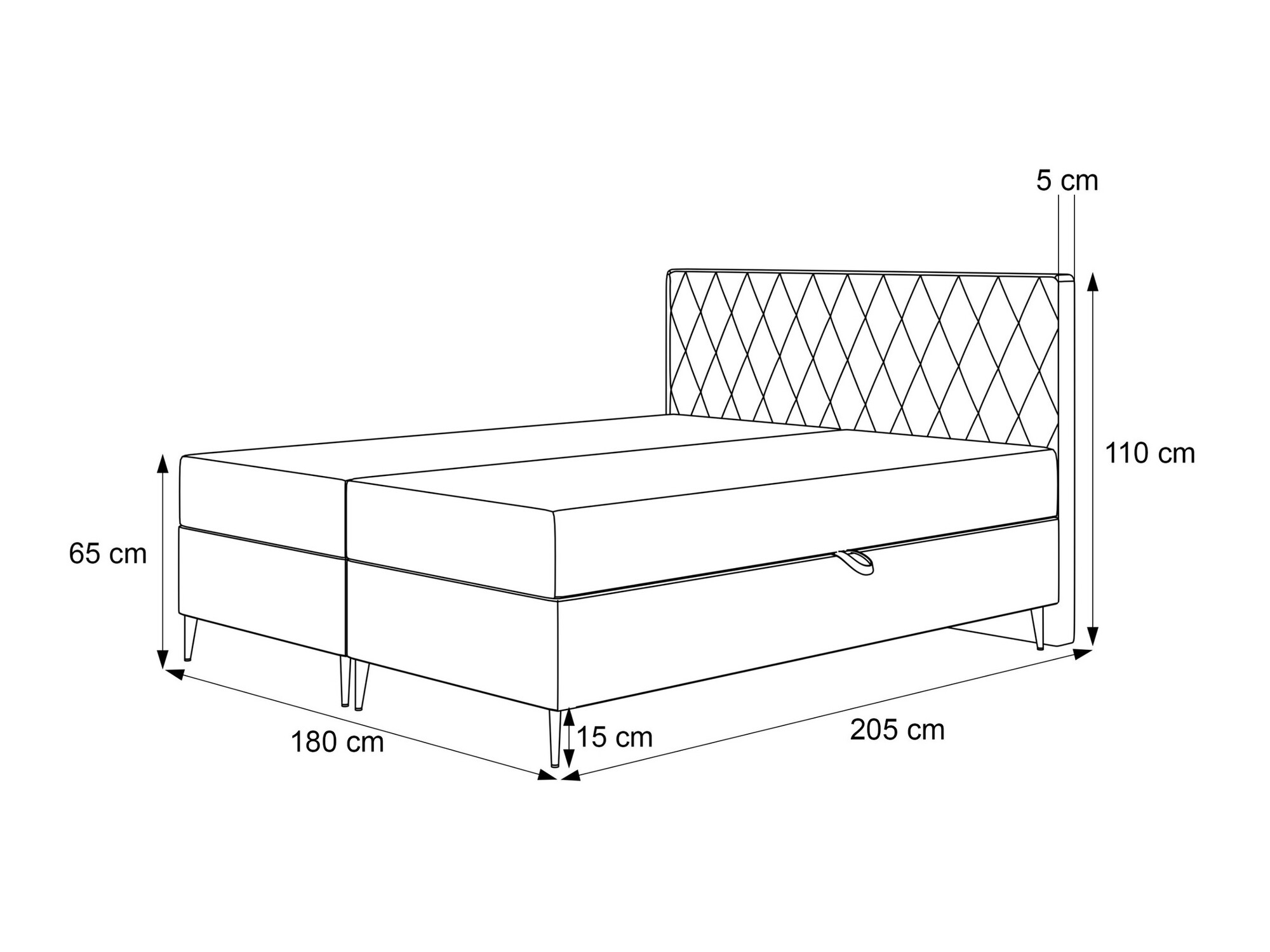 Continental bed Martinez 110 (Magic Velvet 2256)