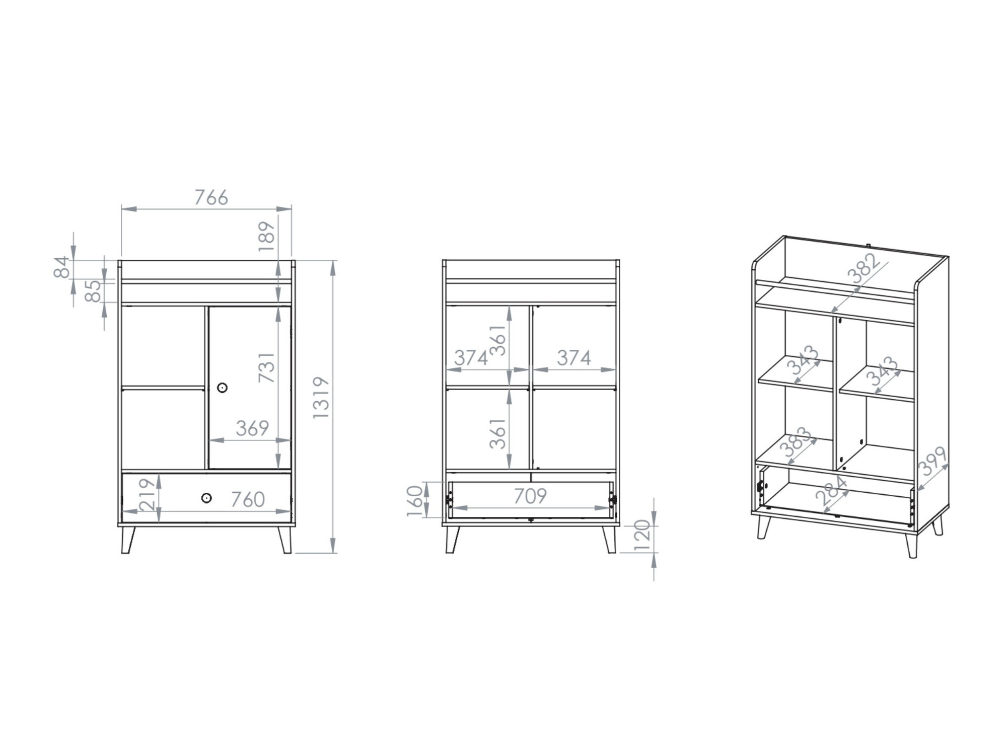 Sideboard Tortoli 103 (Pink)