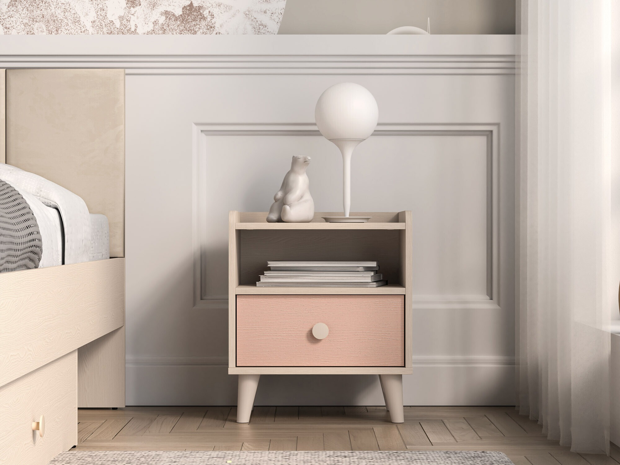 Bedside table Tortoli 108 (Pink)