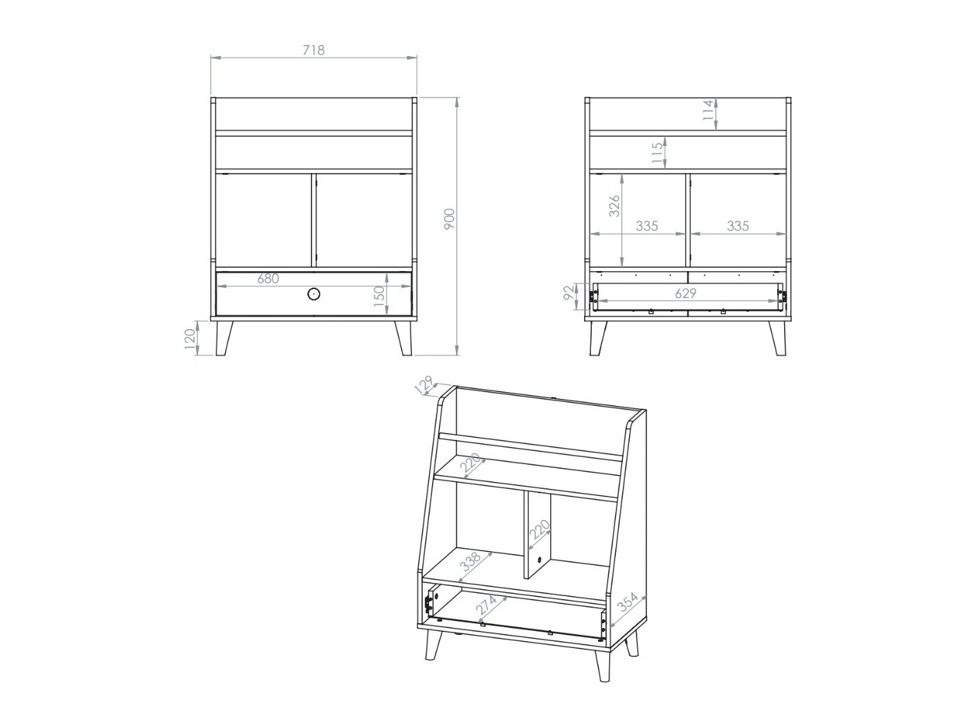 Bookcase Tortoli 107 (Pink)