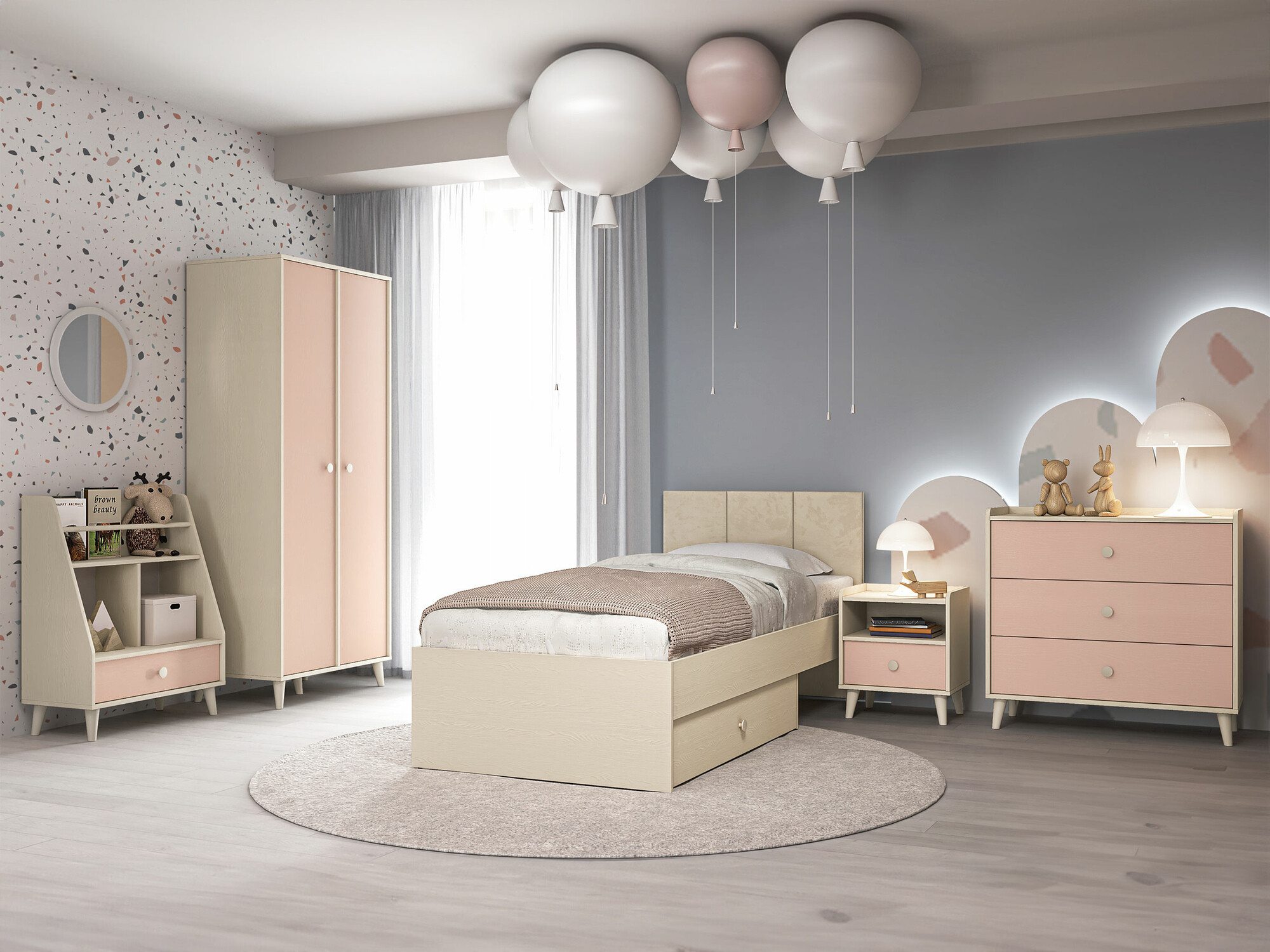 Bookcase Tortoli 107 (Pink)