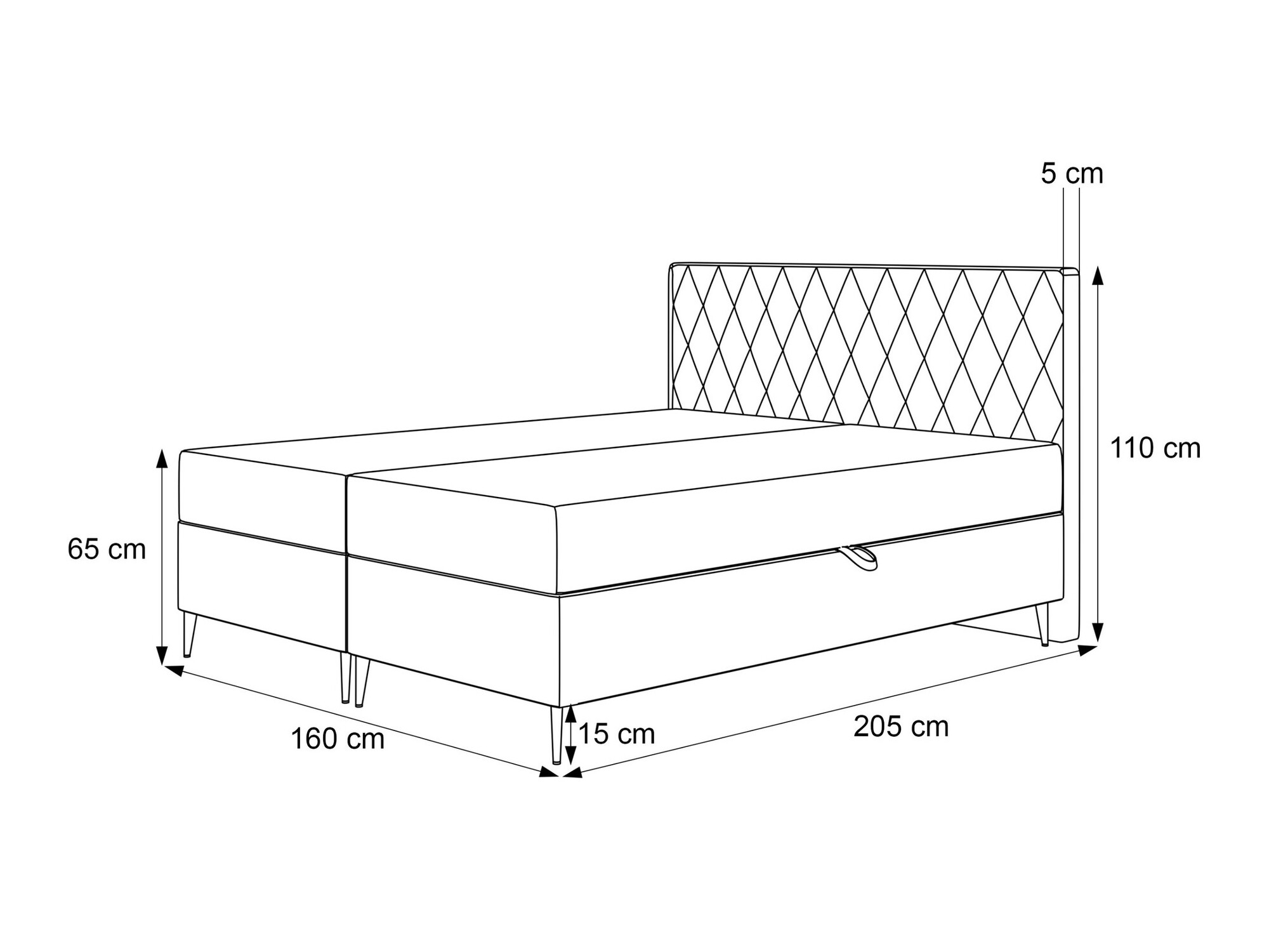 Continental bed Martinez 110 (Magic Velvet 2210)