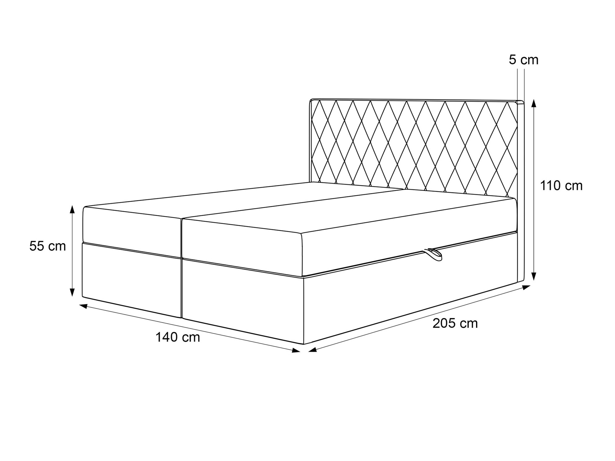 Continental bed Martinez 114 (Magic Velvet 2219)