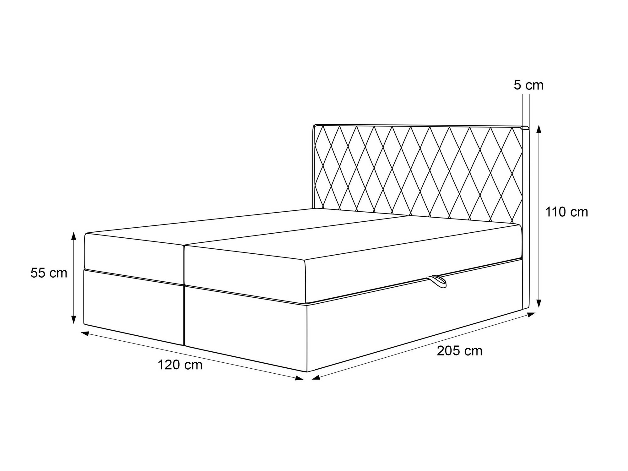 Continental bed Martinez 114 (Magic Velvet 2219)
