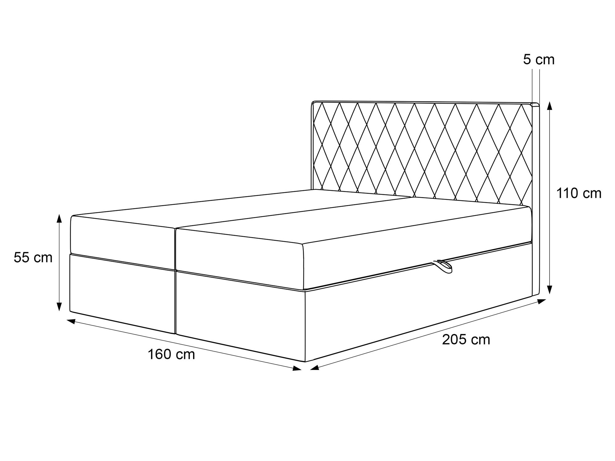 Continental bed Martinez 114 (Magic Velvet 2219)