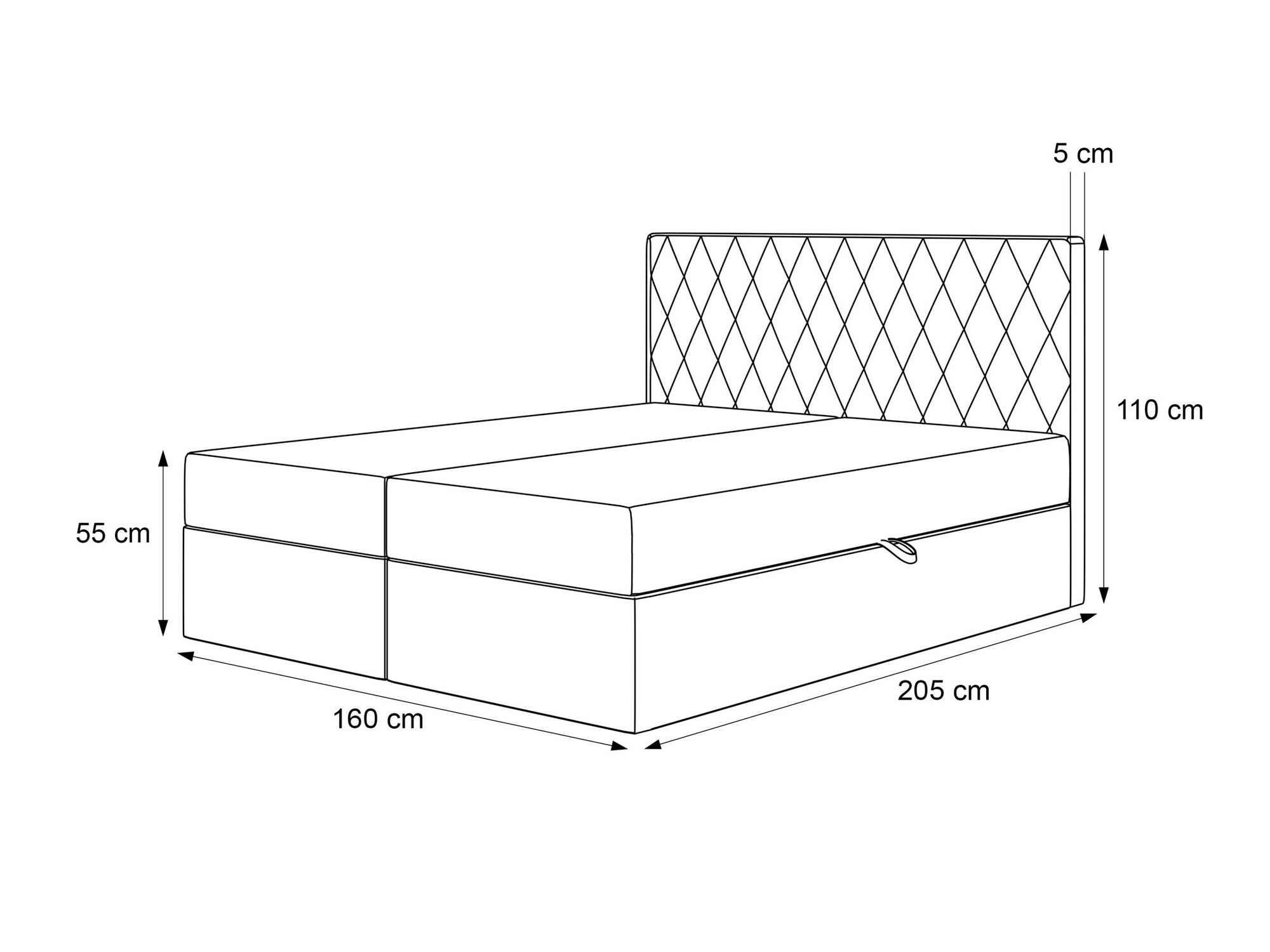 Continental bed Martinez 114 (Magic Velvet 2225)