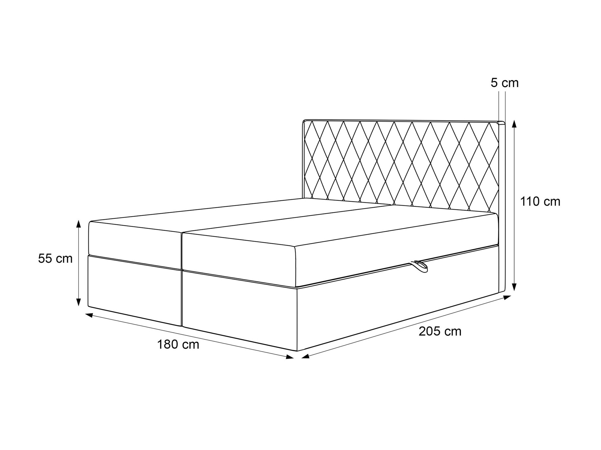 Continental bed Martinez 114 (Magic Velvet 2225)