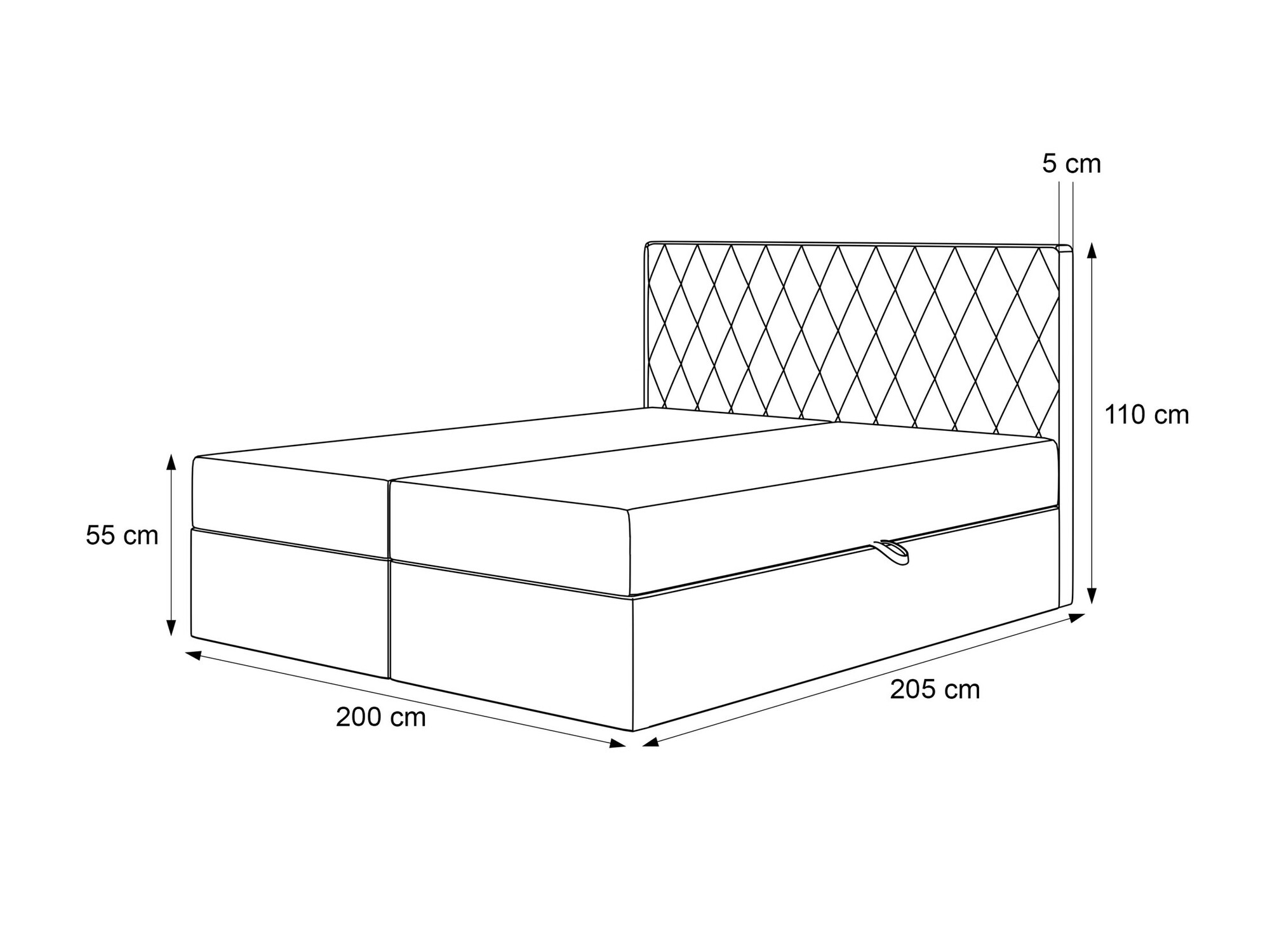 Continental bed Martinez 114 (Magic Velvet 2225)