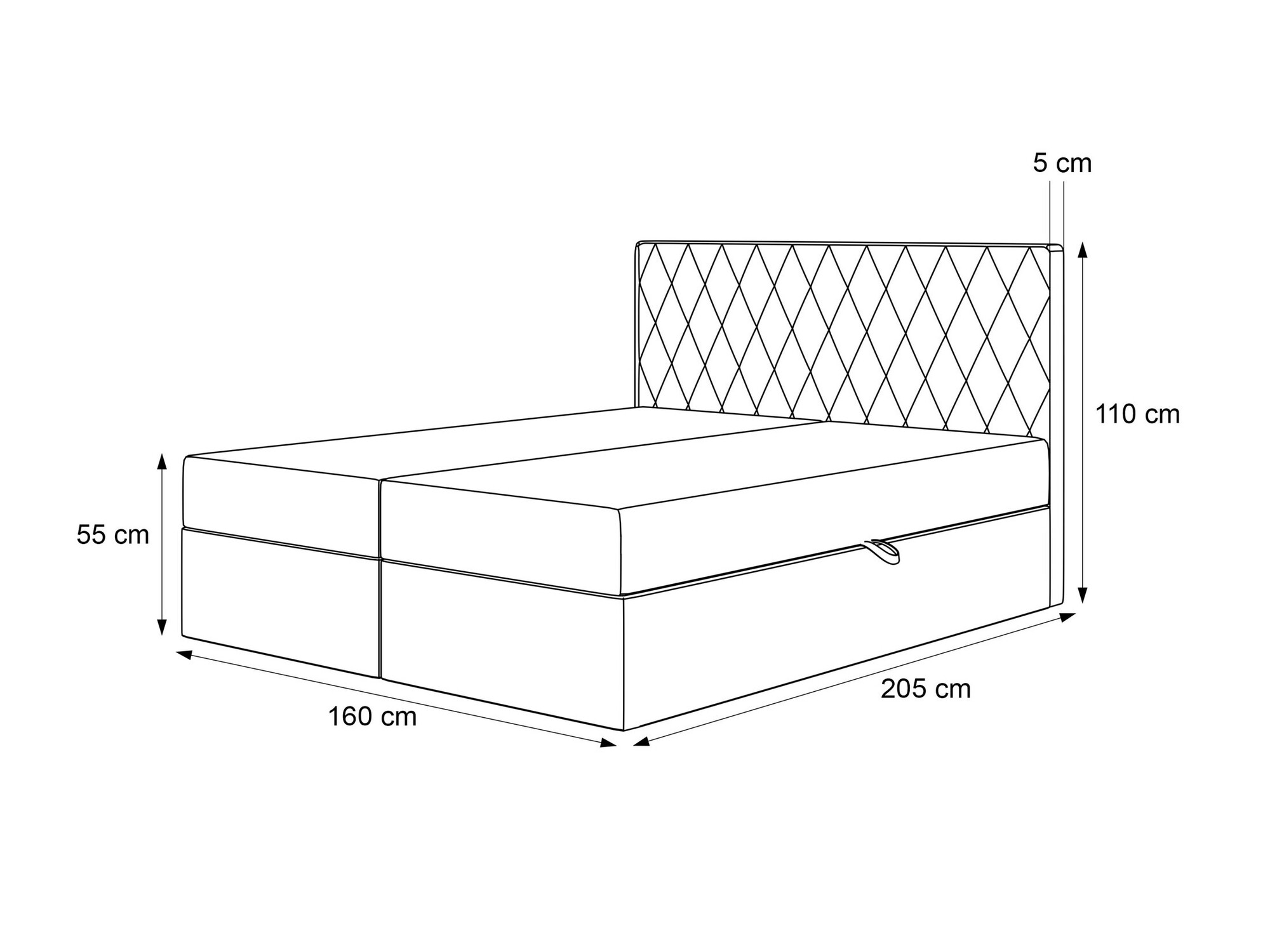 Continental bed Martinez 114 (Magic Velvet 2229)