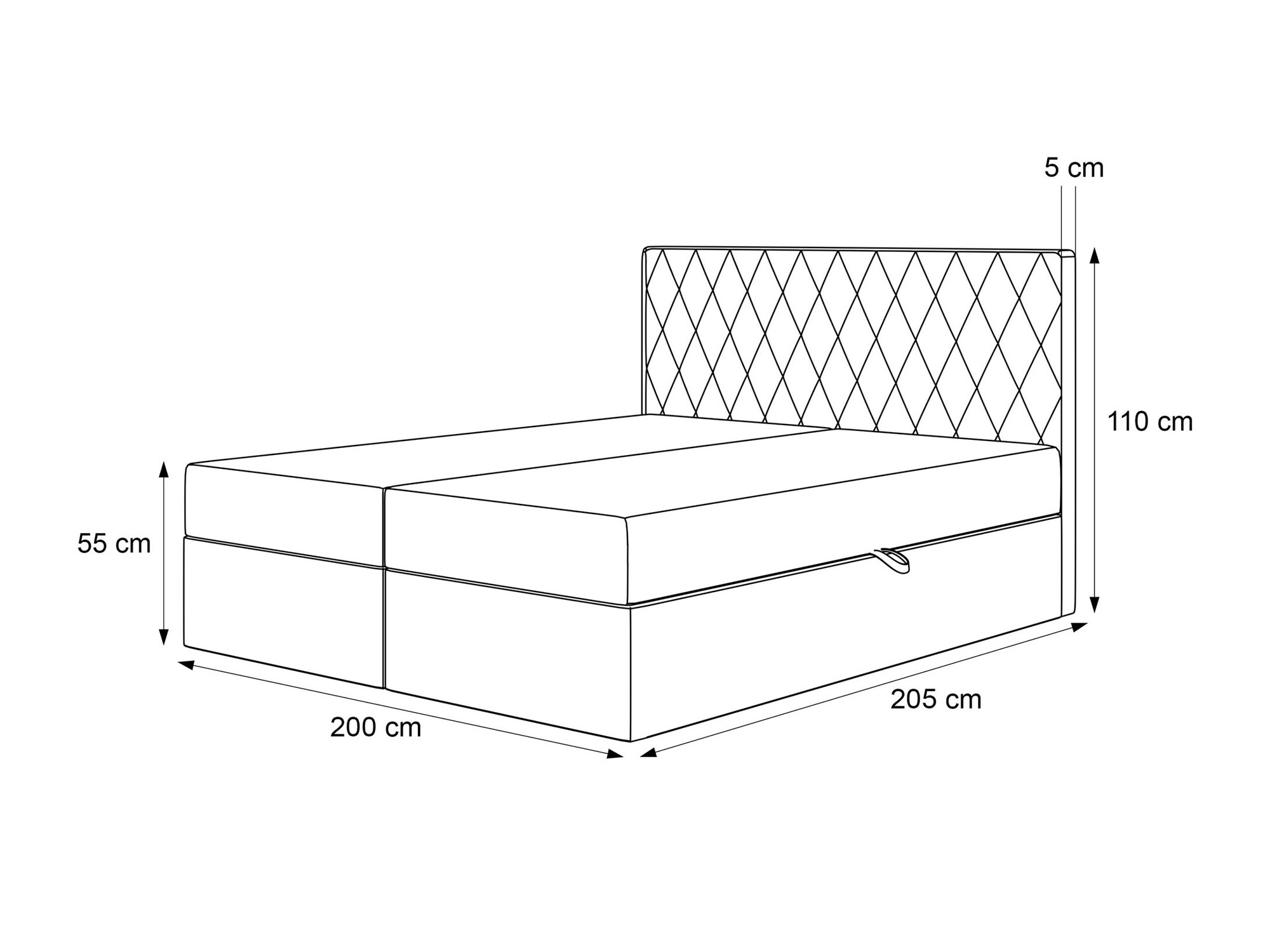 Continental bed Martinez 114 (Magic Velvet 2240)