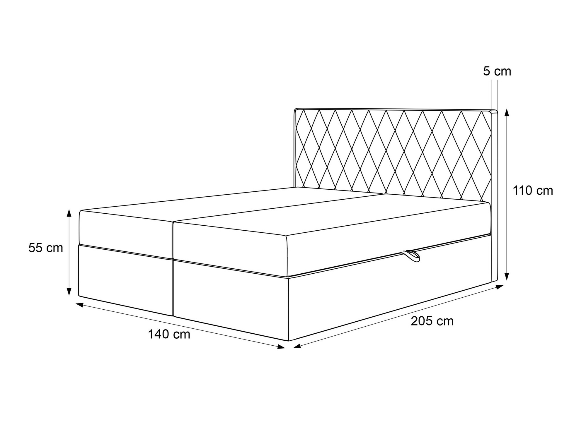 Continental bed Martinez 114 (Magic Velvet 2256)