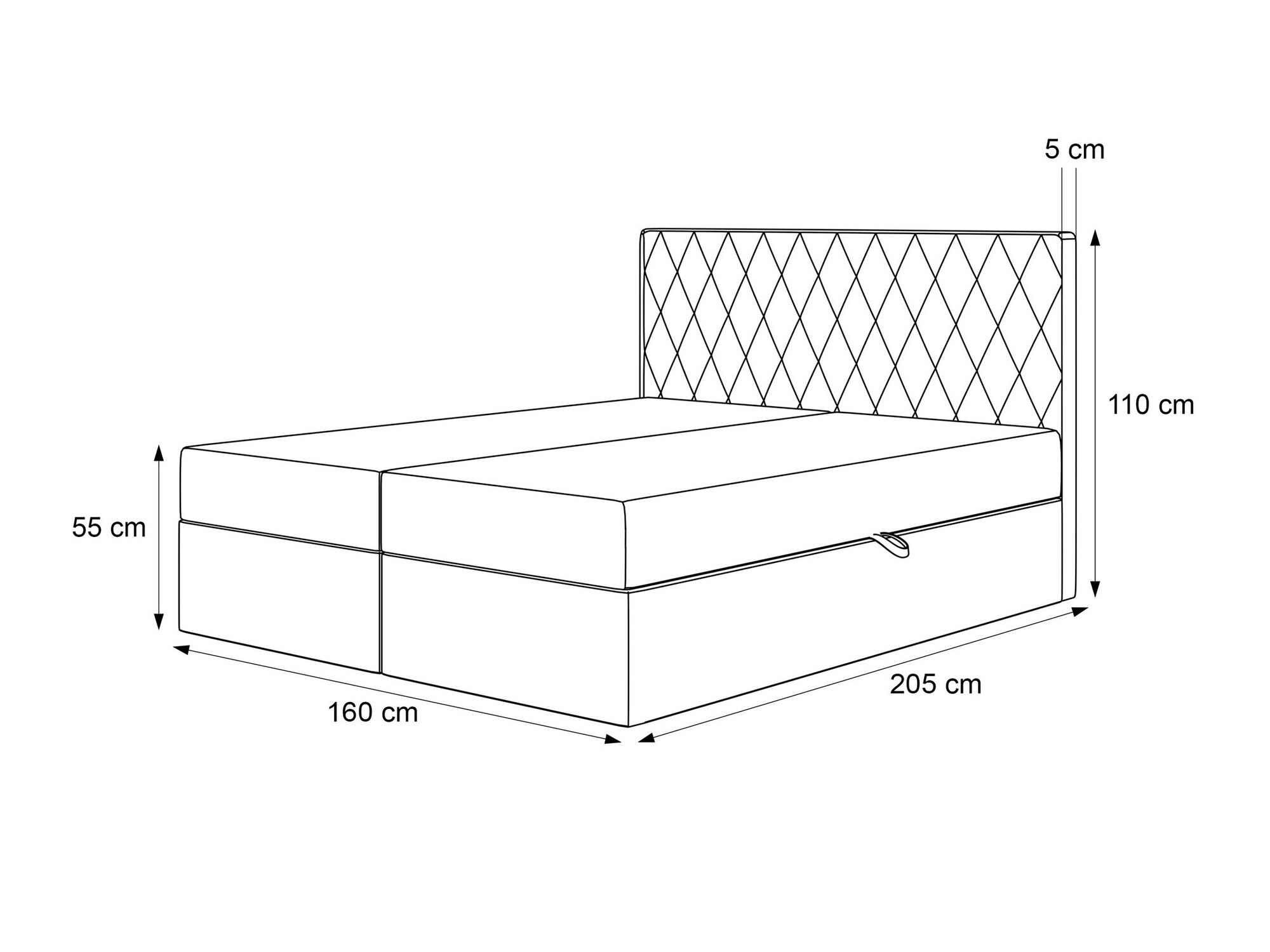Continental bed Martinez 114 (Magic Velvet 2256)