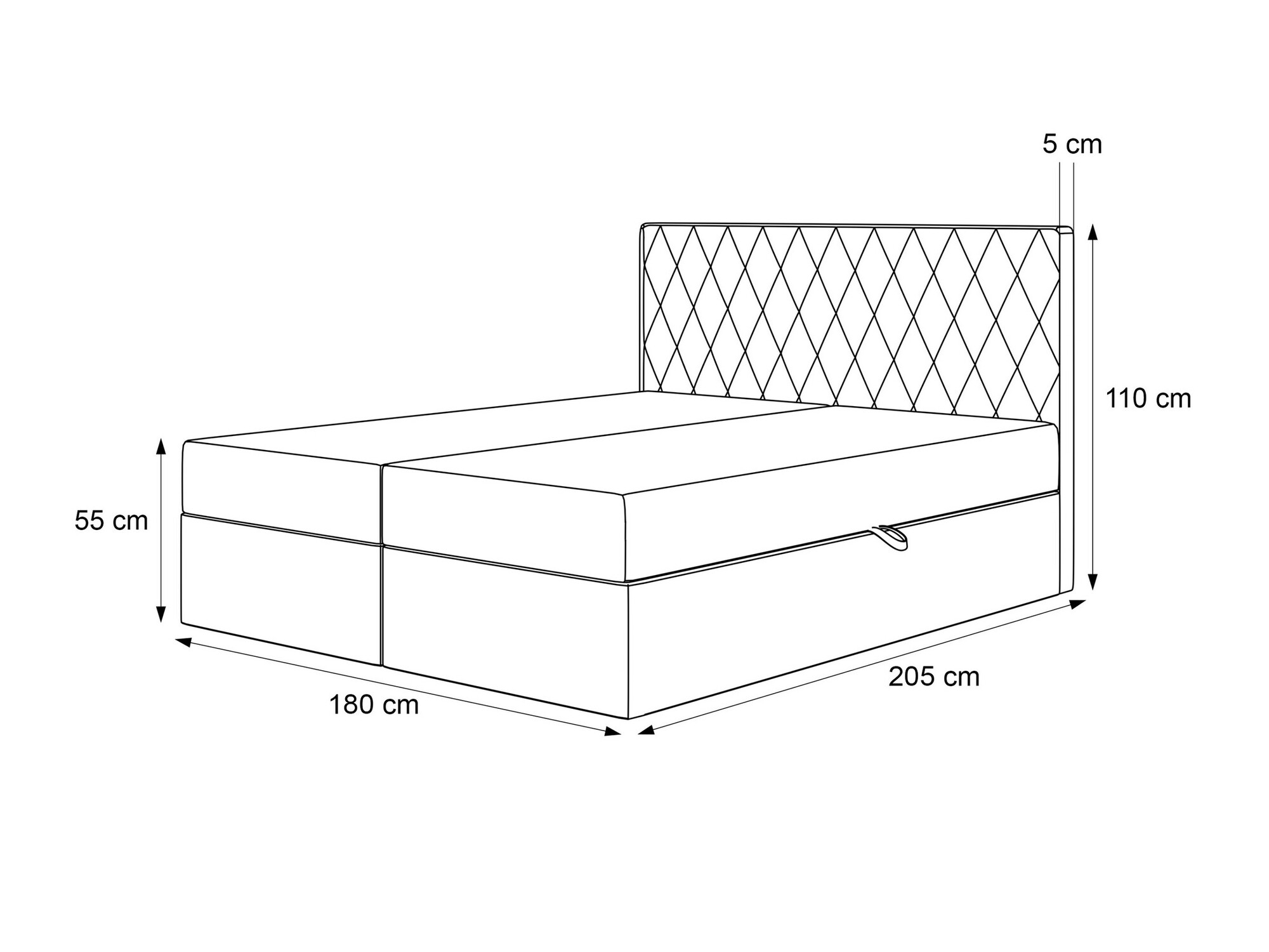 Continental bed Martinez 114 (Magic Velvet 2256)