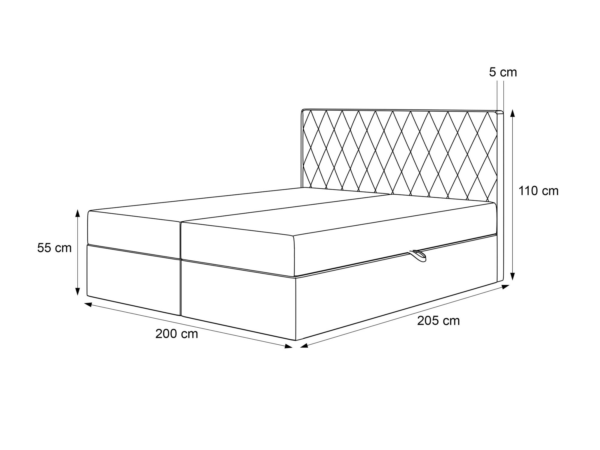 Continental bed Martinez 114 (Magic Velvet 2216)