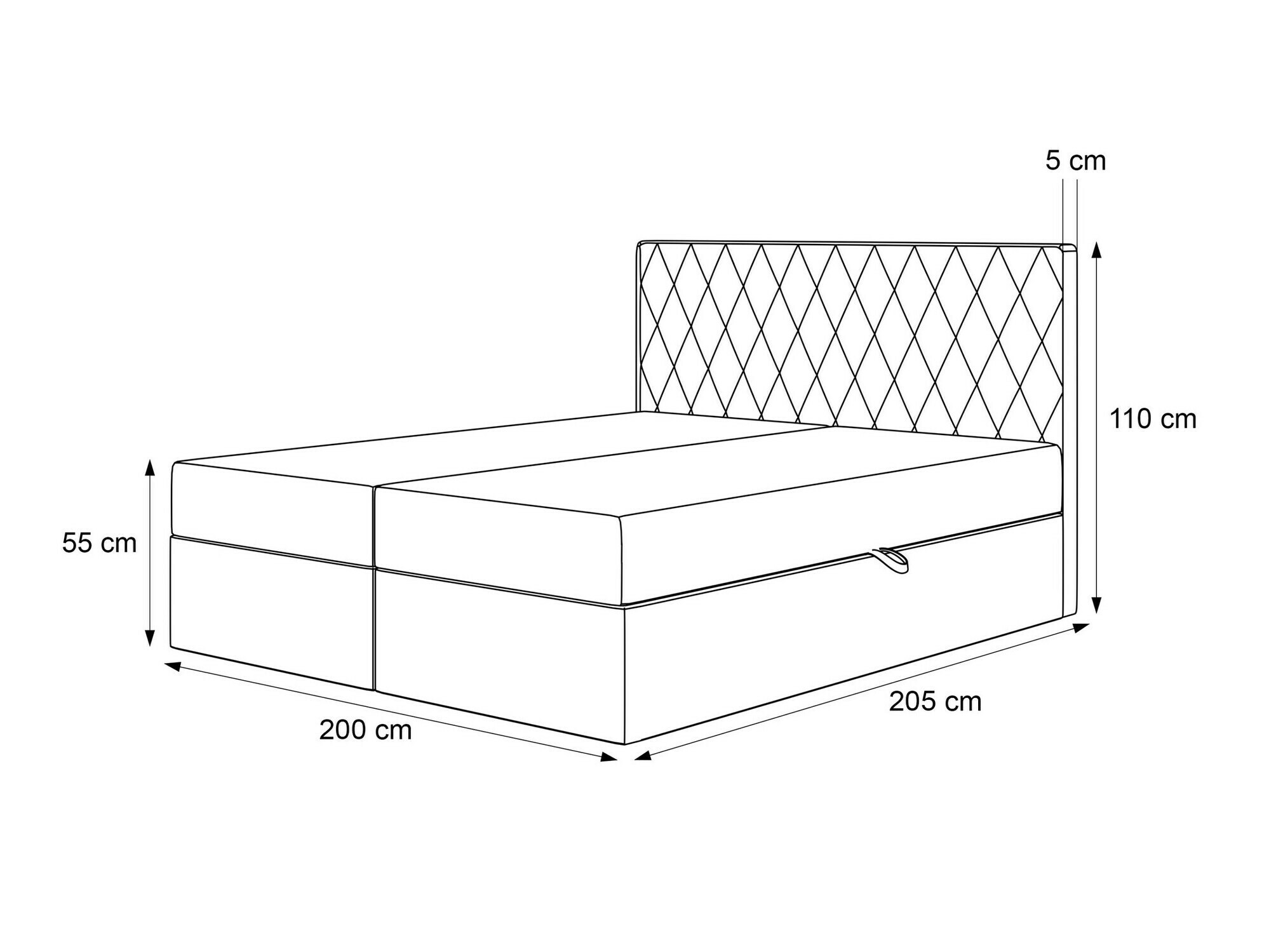 Continental bed Martinez 114 (Magic Velvet 2256)