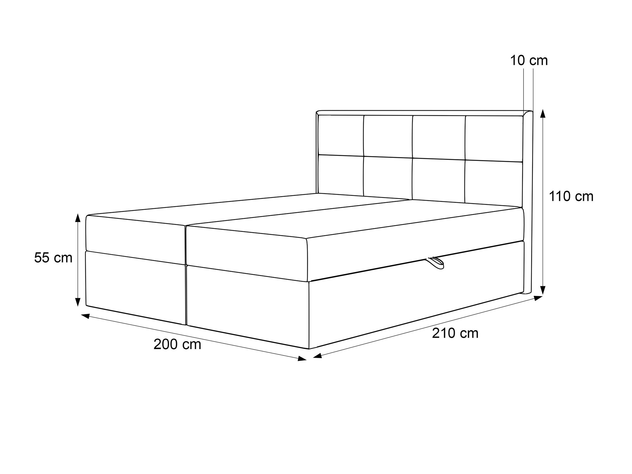 Continental bed Martinez 115 (Magic Velvet 2216)