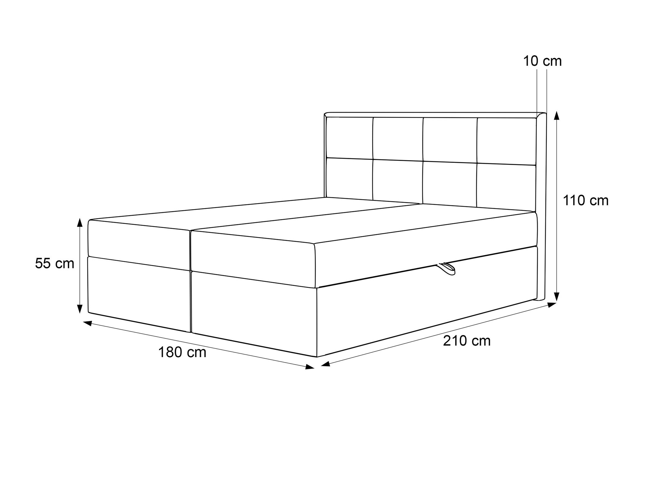 Continental bed Martinez 115 (Magic Velvet 2216)