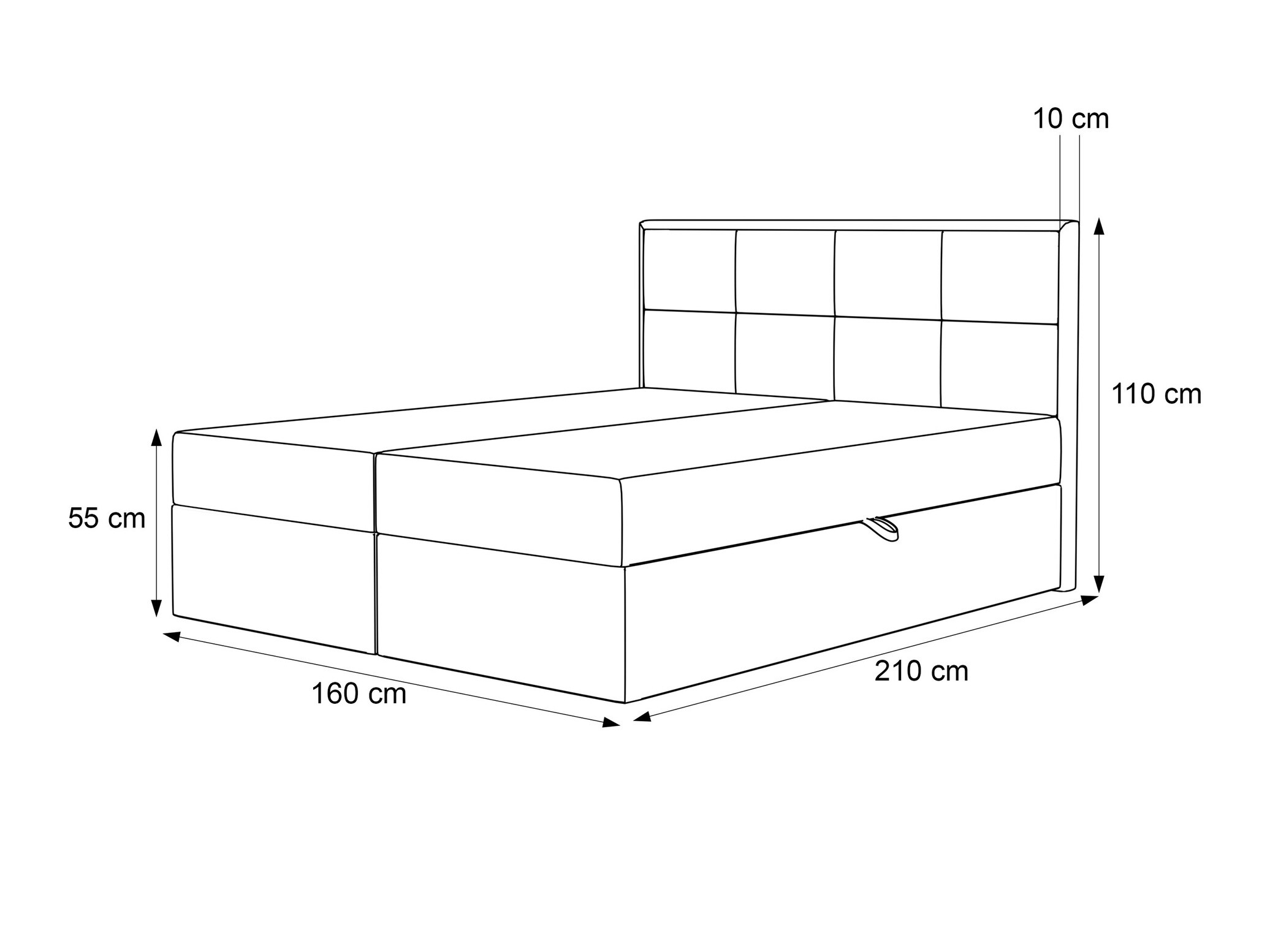 Continental bed Martinez 115 (Magic Velvet 2216)