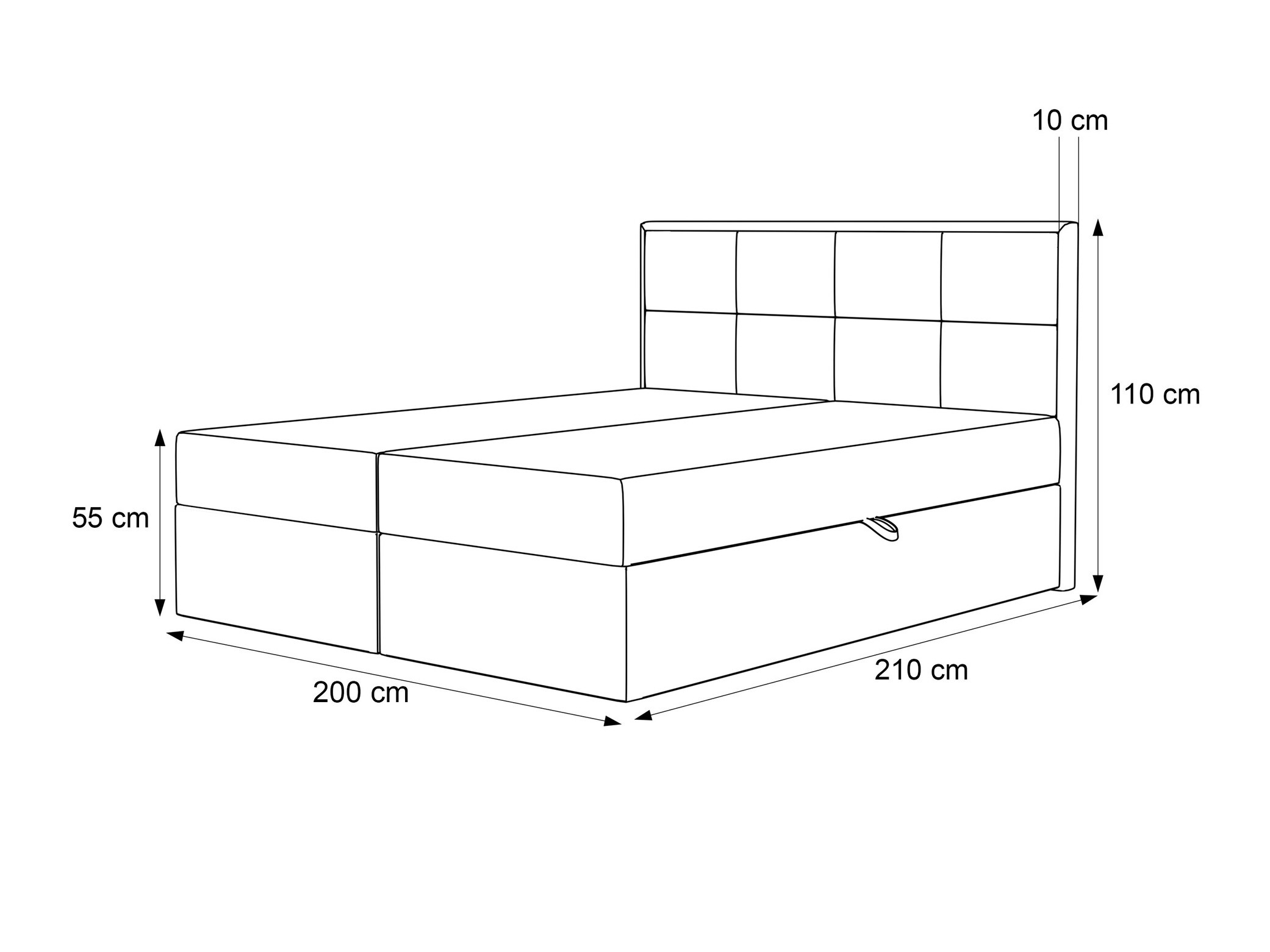 Continental bed Martinez 115 (Magic Velvet 2229)