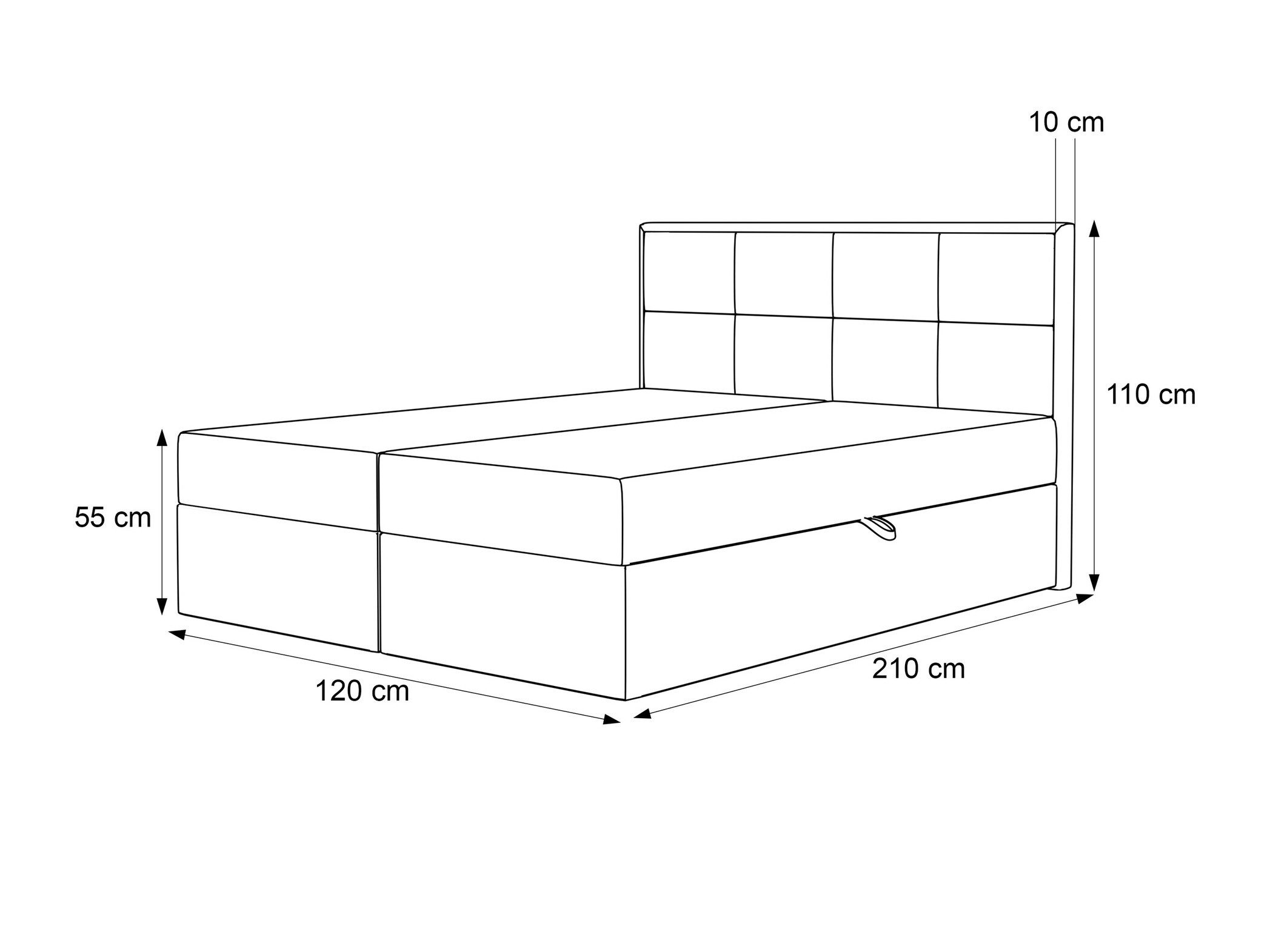 Continental bed Martinez 115 (Magic Velvet 2256)
