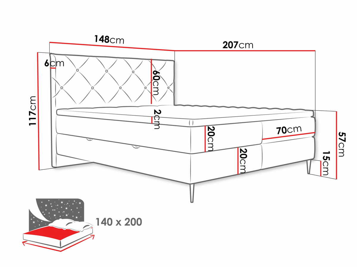 Continental bed ComfiDream 192 (Verita 03)