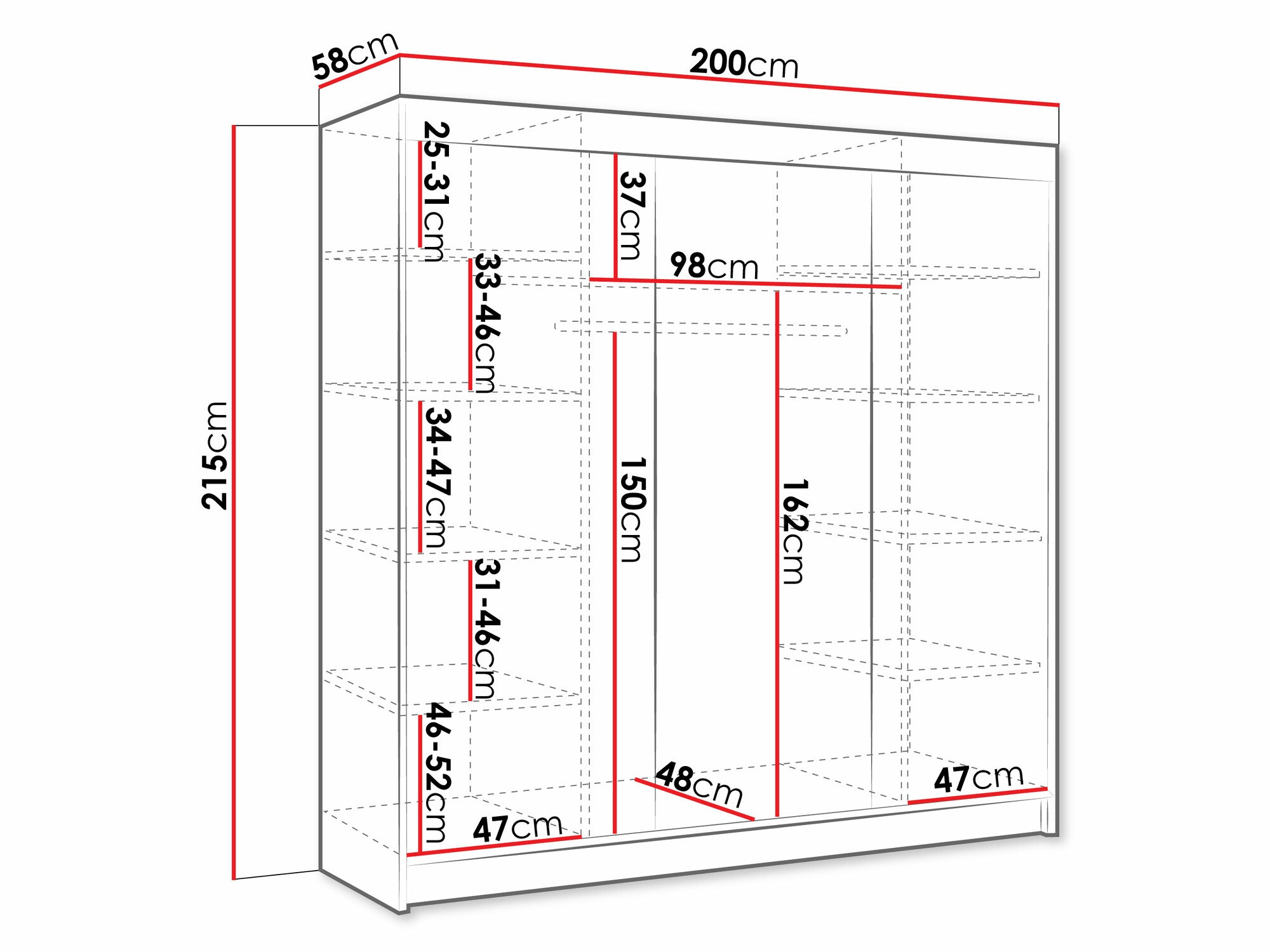 Wardrobe Closico Durion III (Black)