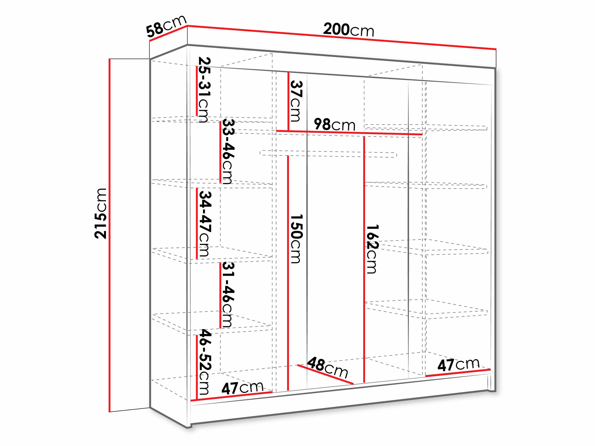 Wardrobe Closico Durion IV (White)
