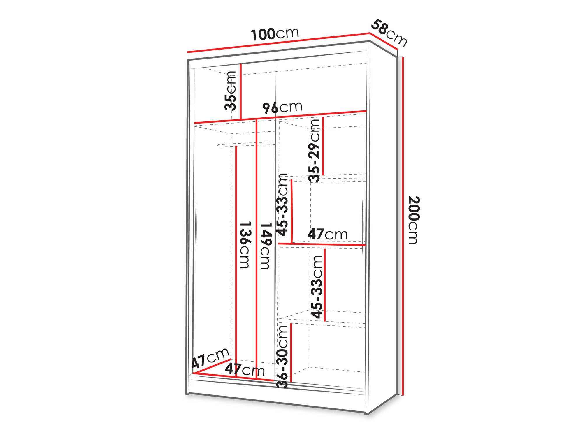 Wardrobe Closico Structor I (White + Artisan oak)