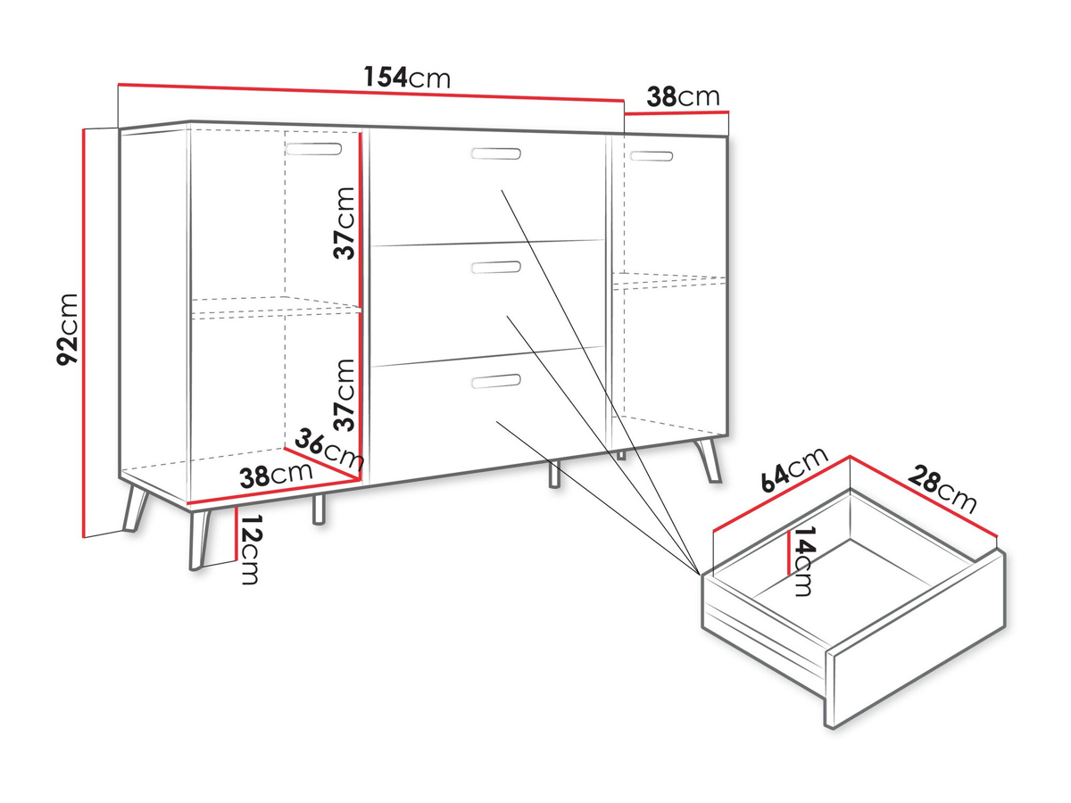 Chest of drawers Comfivo Teslomo 109 (Cashmere + Glossy cashmere)